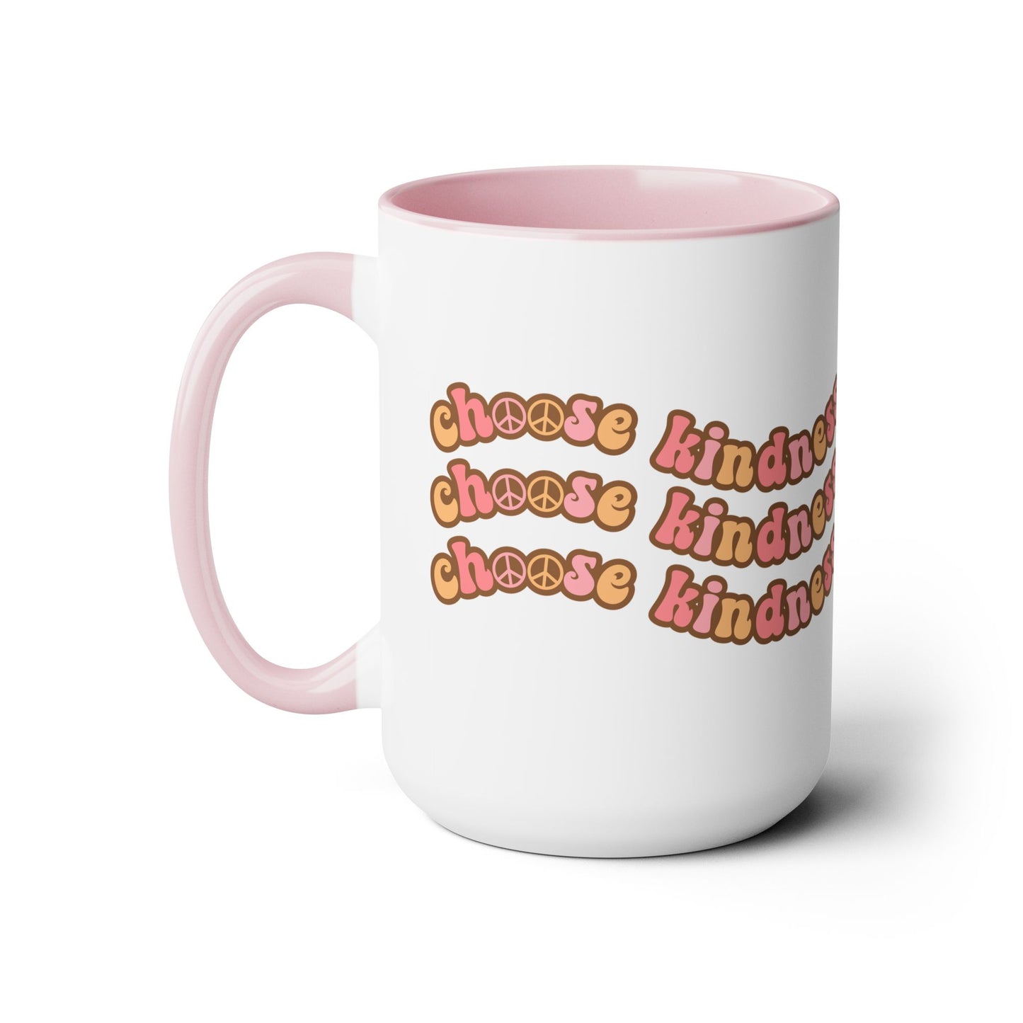 Choose Kindness Coffee Mug - 70s Wavy Retro | 15oz Accent