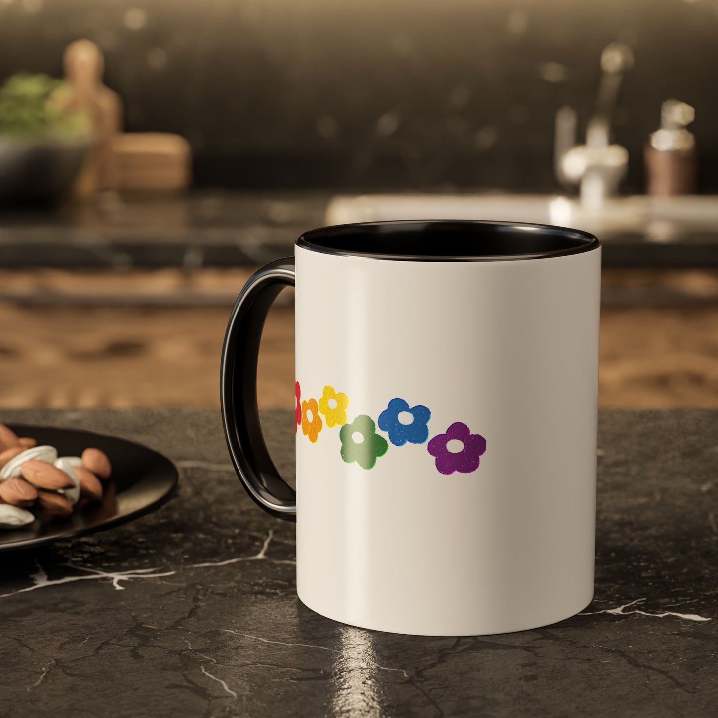 Rainbow Flower Arc Ceramic Mug – 11oz, 15oz, 20oz