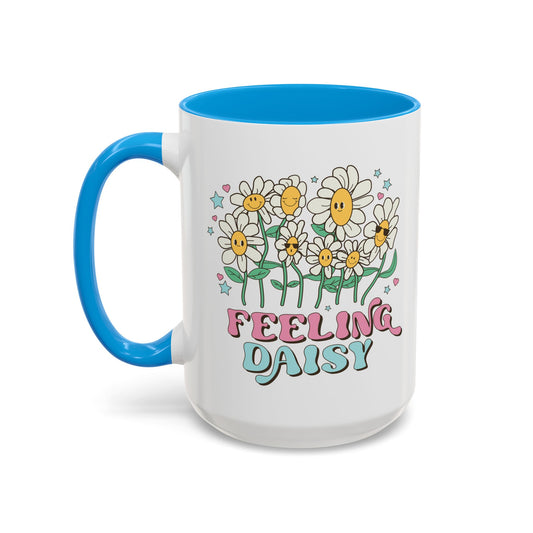 Feeling Daisy – Groovy Floral Accent Mug (11oz/15oz)