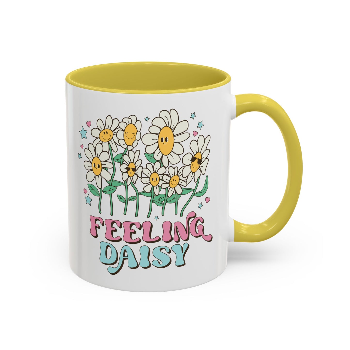 Feeling Daisy – Groovy Floral Accent Mug (11oz/15oz)