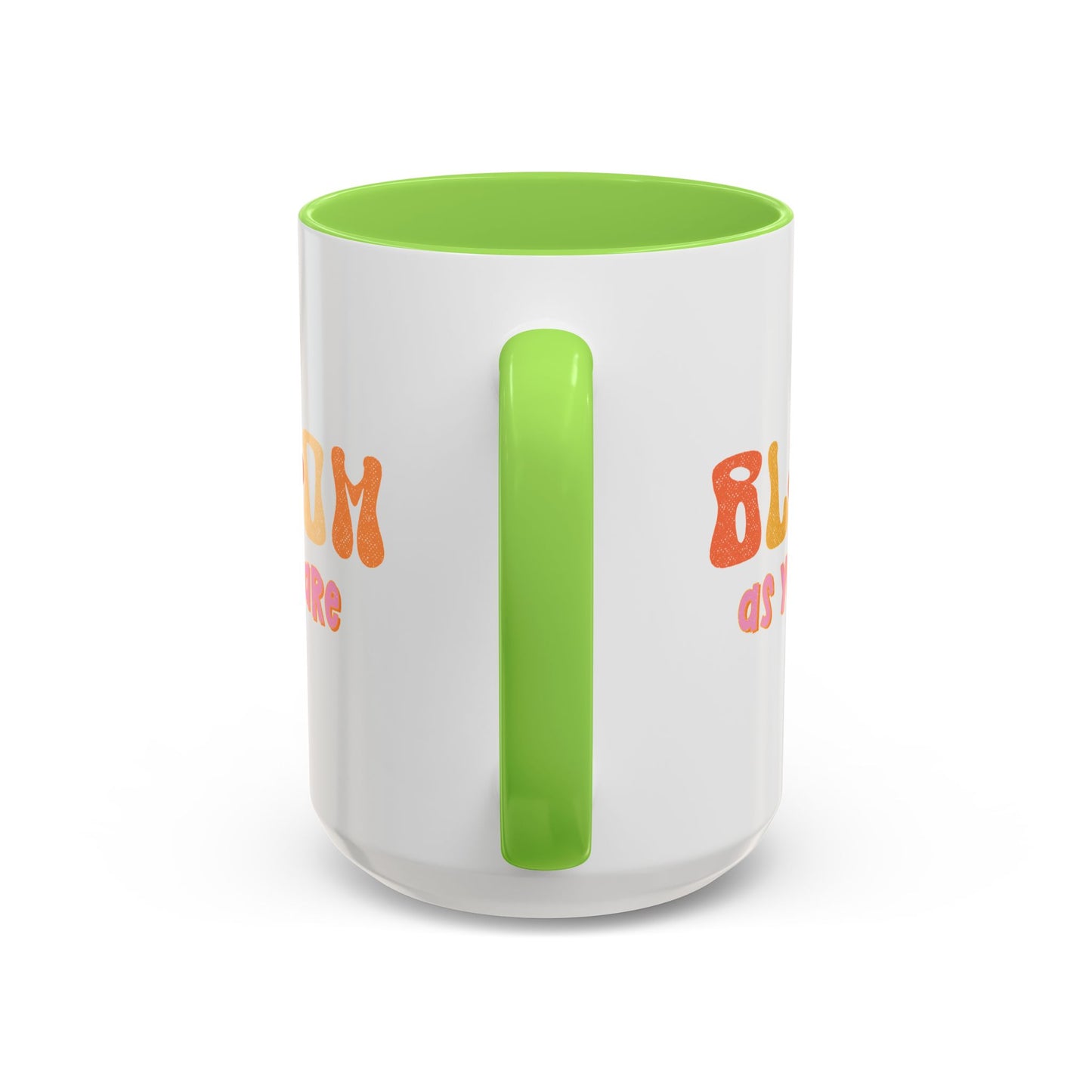 Bloom As You Are Accent Mug – Smiley Flower | 11oz 15oz Colored Handle
