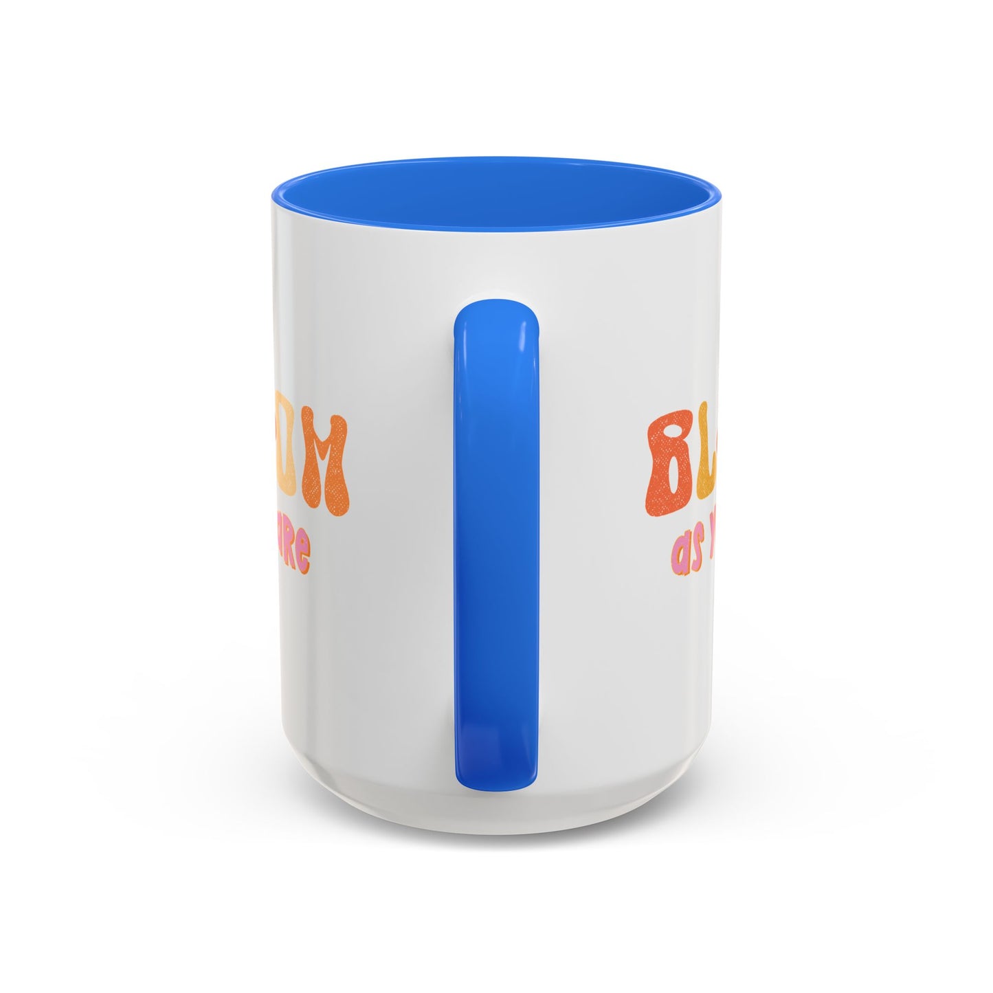 Bloom As You Are Accent Mug – Smiley Flower | 11oz 15oz Colored Handle