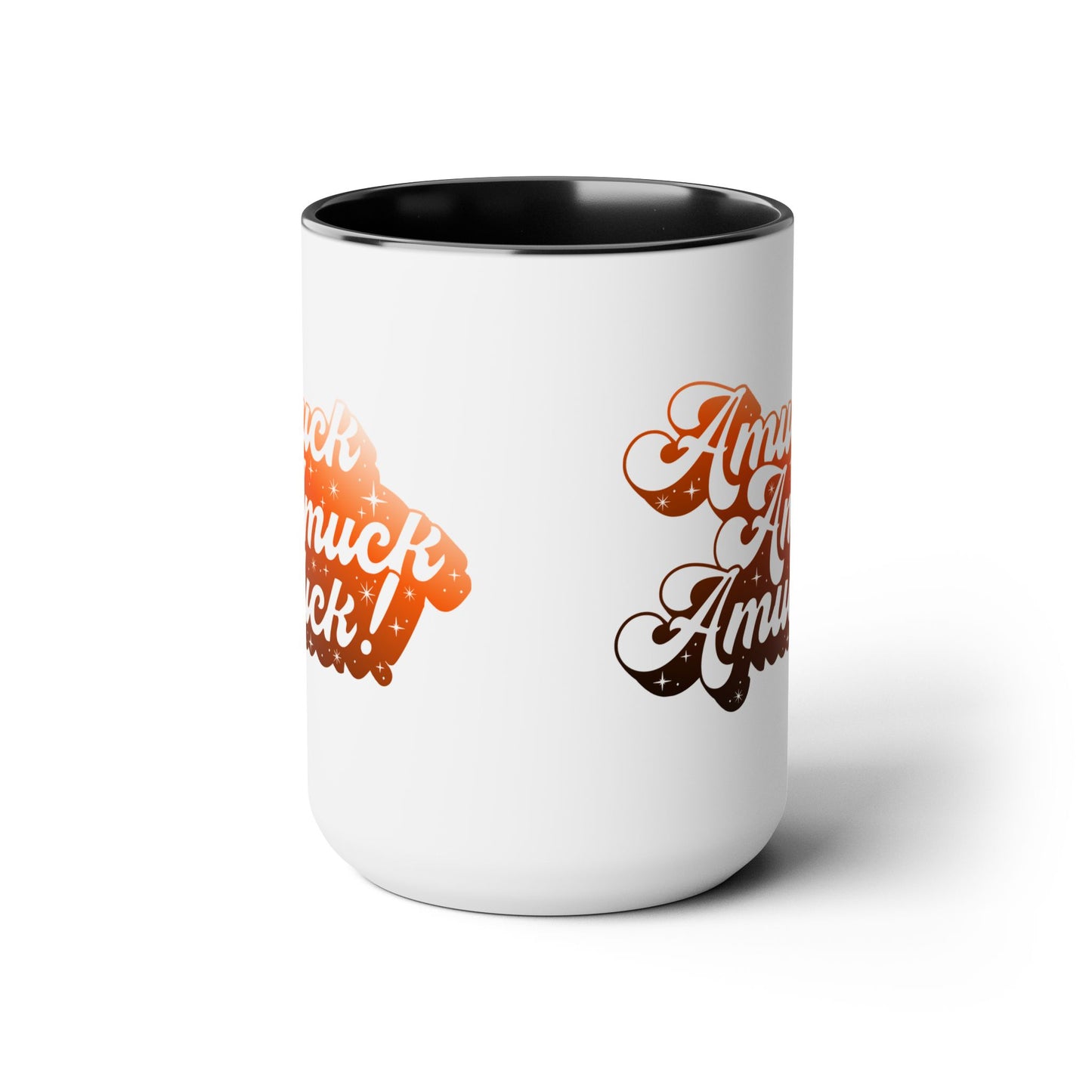 Amuck Amuck Amuck! Coffee Mug – Black Accent | Halloween Groovy Vibes