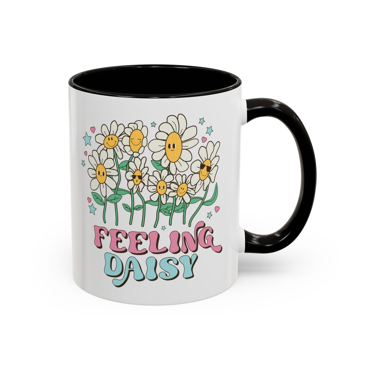 Feeling Daisy – Groovy Floral Accent Mug (11oz/15oz)