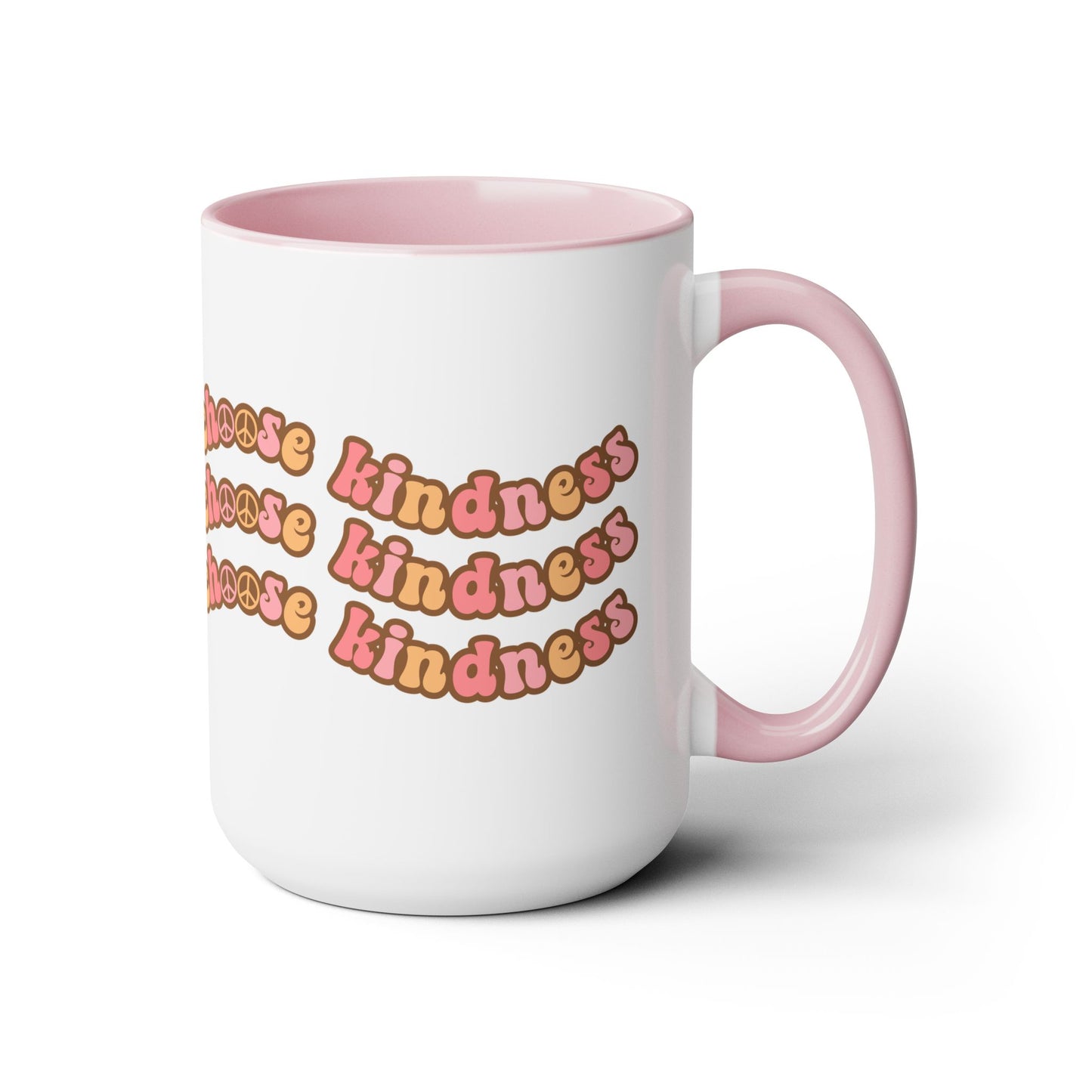 Choose Kindness Coffee Mug - 70s Wavy Retro | 15oz Accent