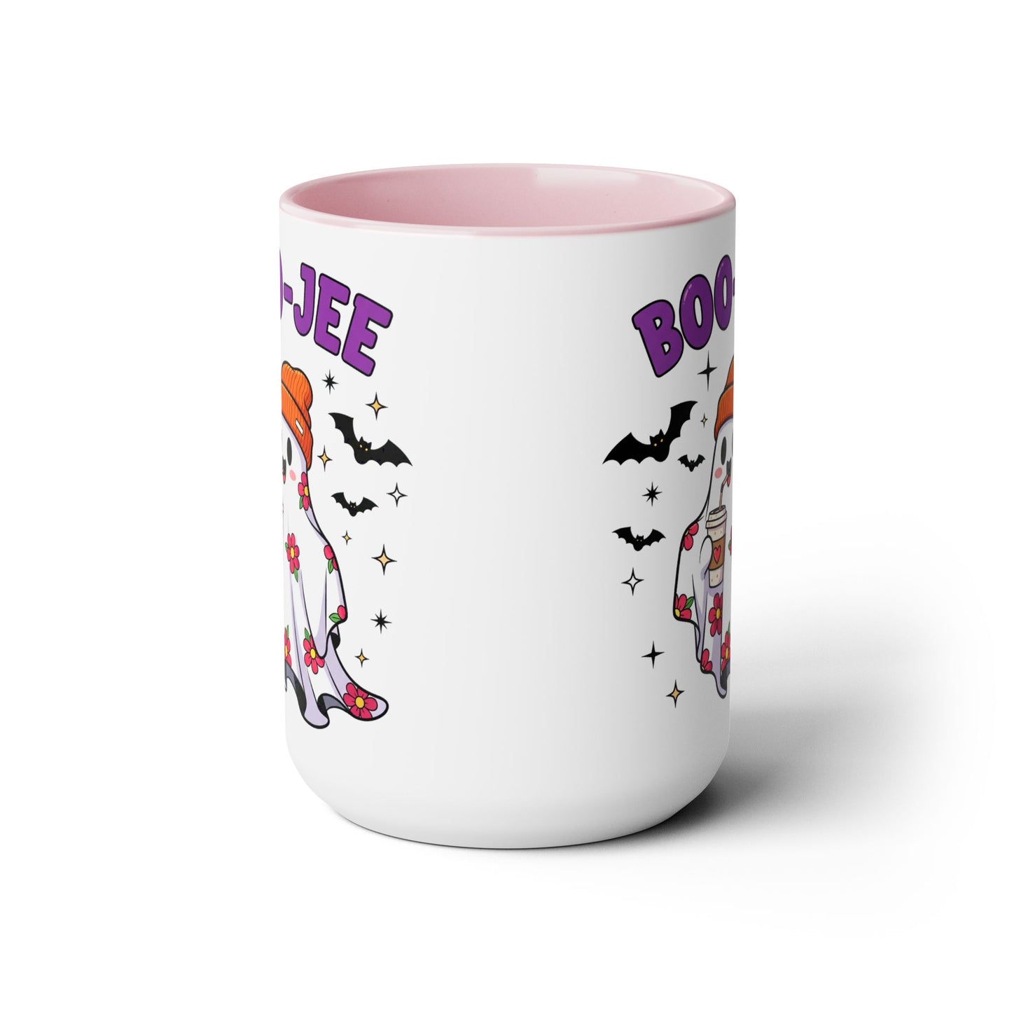 Boo-Jee Ghost Coffee Mug – Black Accent | Halloween Groovy Vibes