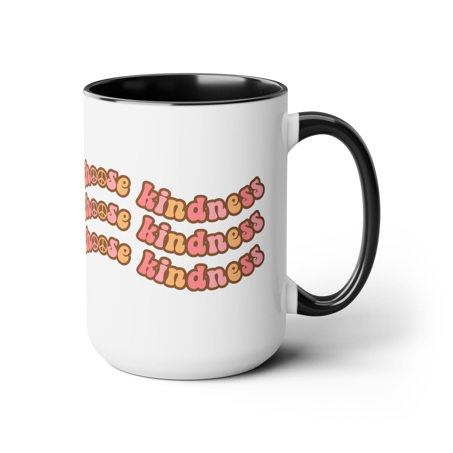 Choose Kindness Coffee Mug - 70s Wavy Retro | 15oz Accent