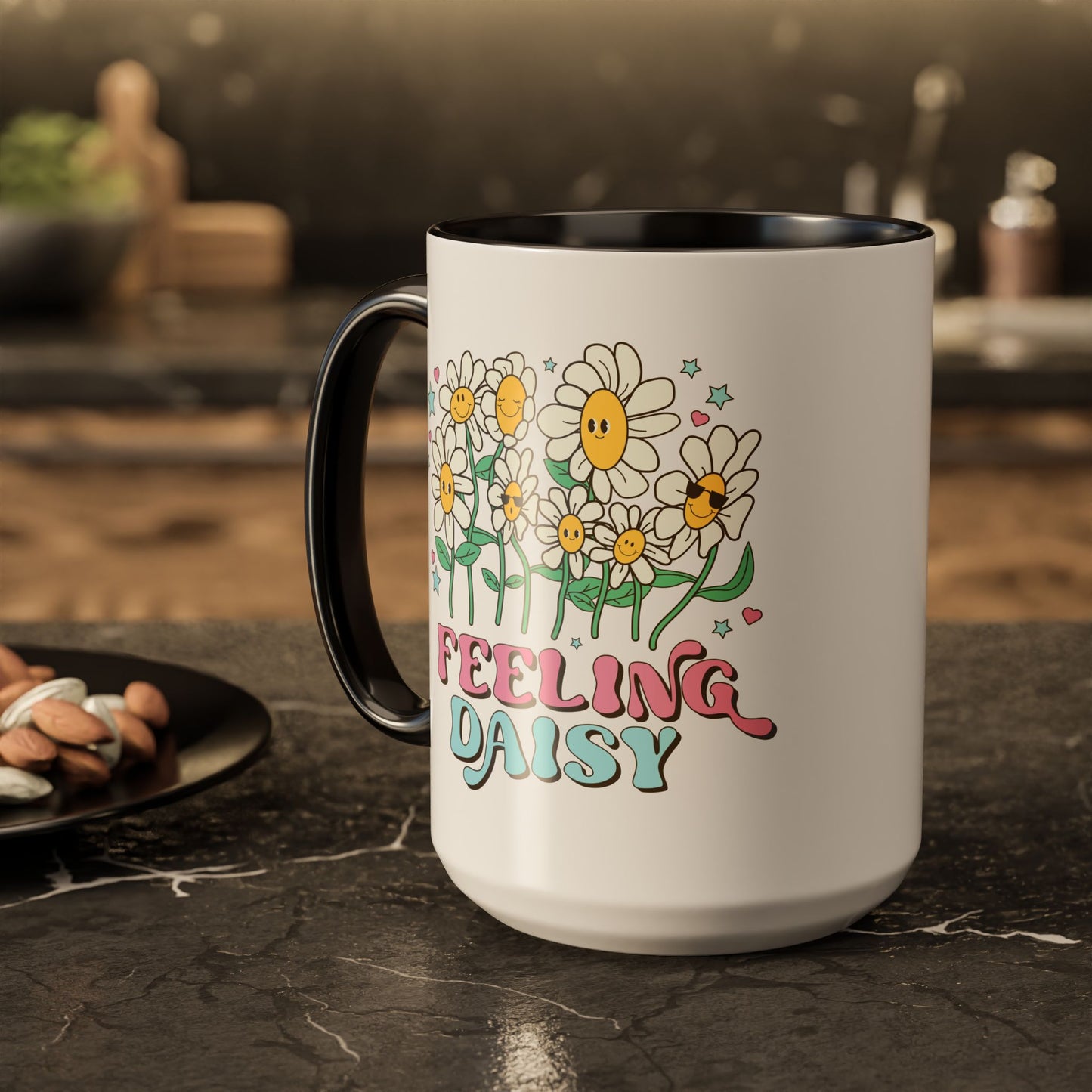 Feeling Daisy – Groovy Floral Accent Mug (11oz/15oz)