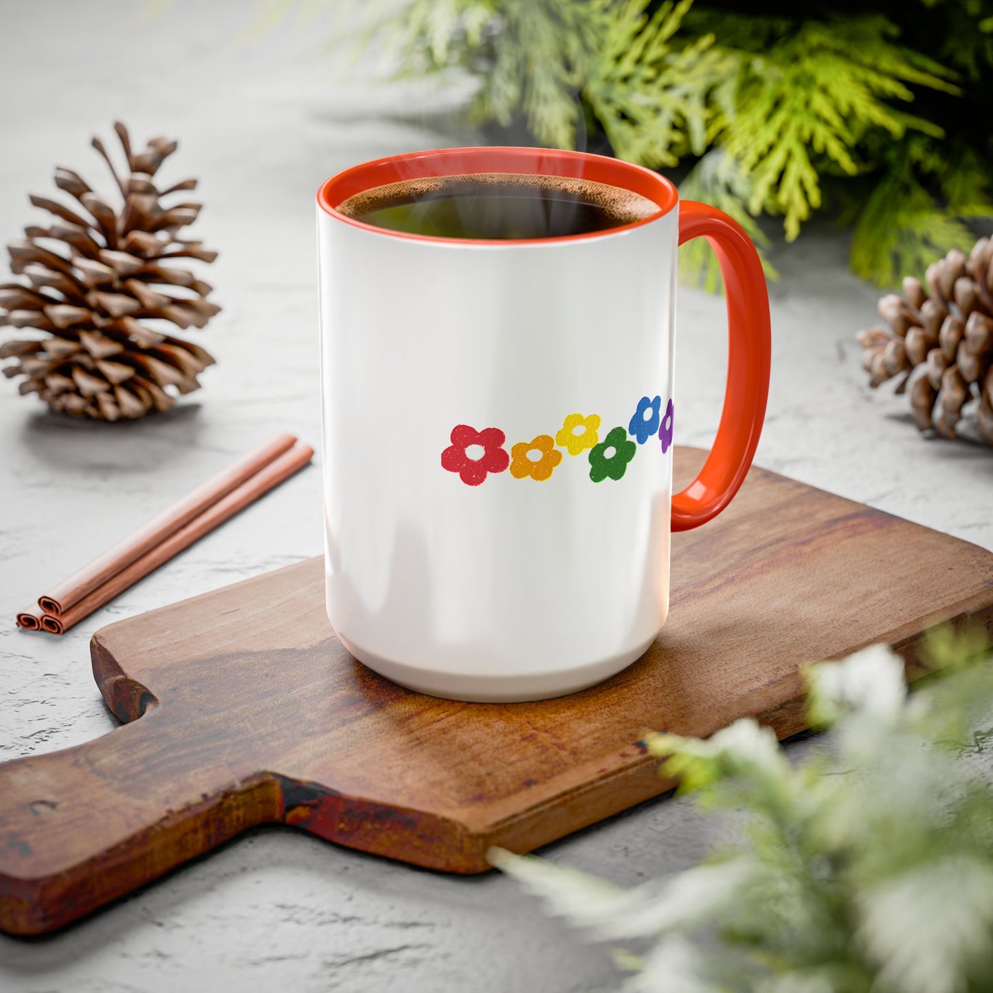 Rainbow Flower Arc Ceramic Mug – 11oz, 15oz, 20oz