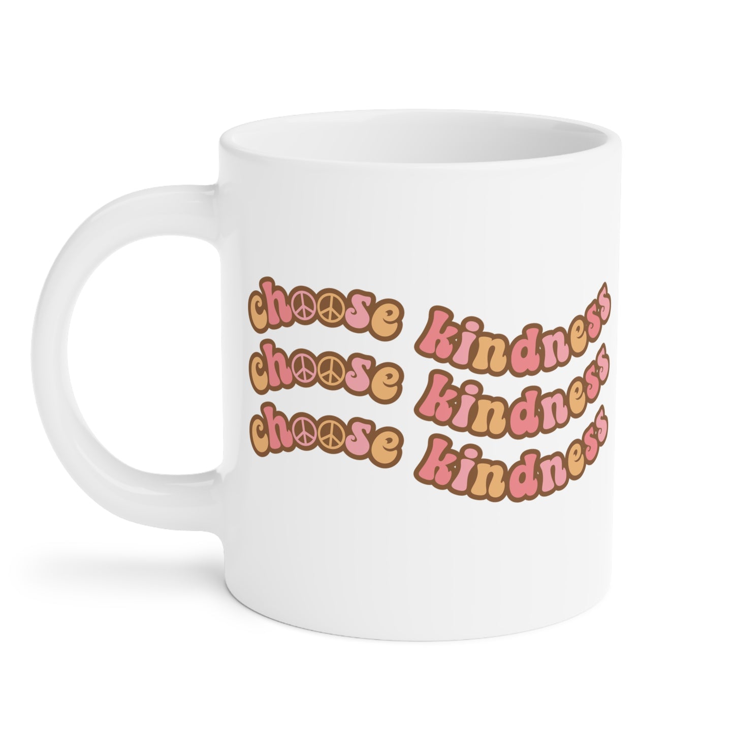 Choose Kindness Coffee Mug – 70s Wavy Retro Pastel | 11oz 15oz 20oz