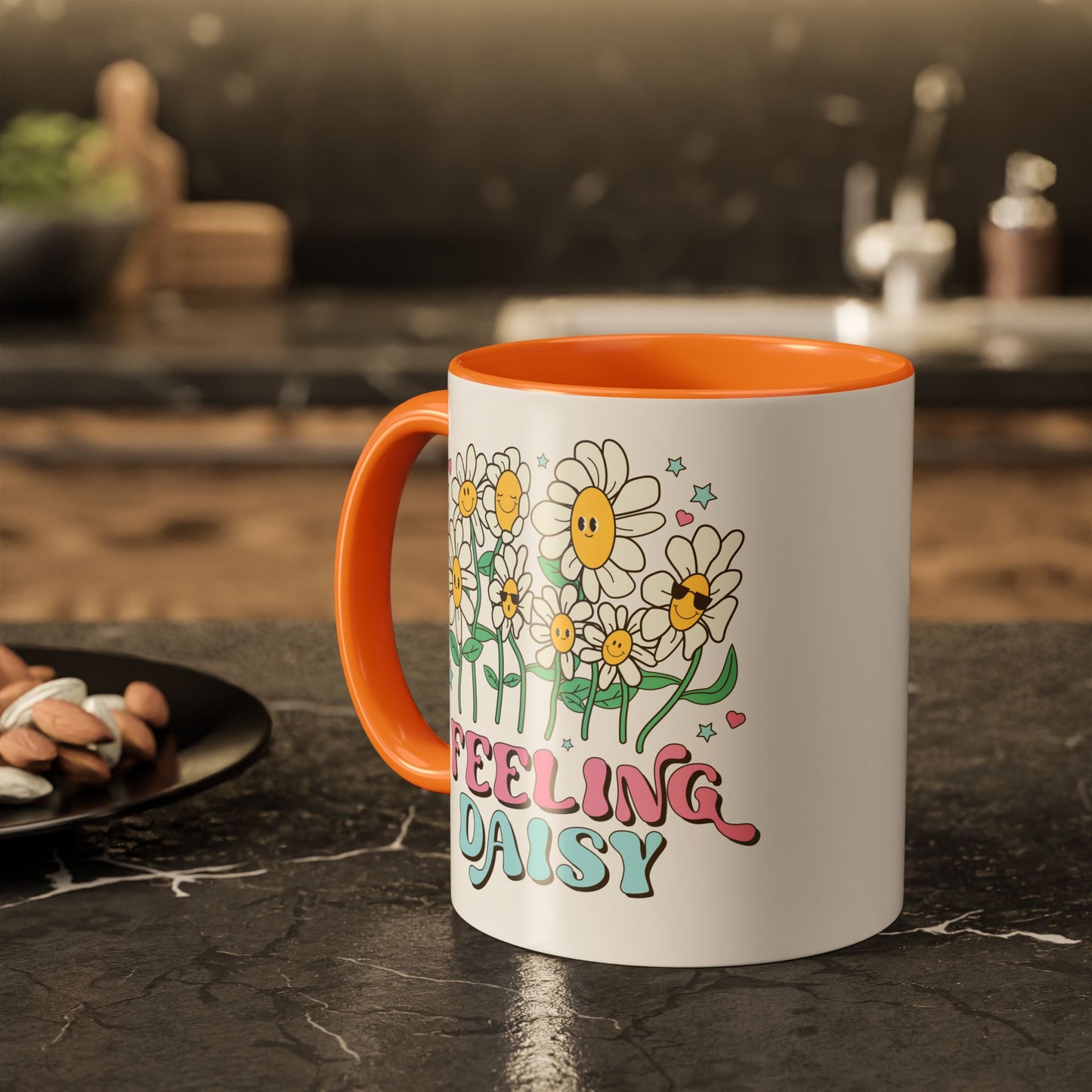 Feeling Daisy – Groovy Floral Accent Mug (11oz/15oz)