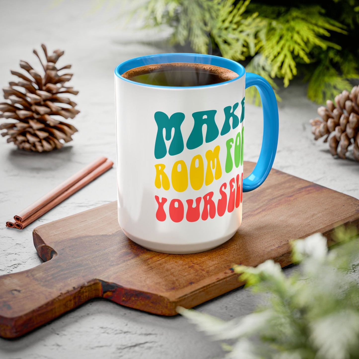 Make Room For Yourself – Retro Affirmation Accent Mug (11oz/15oz)