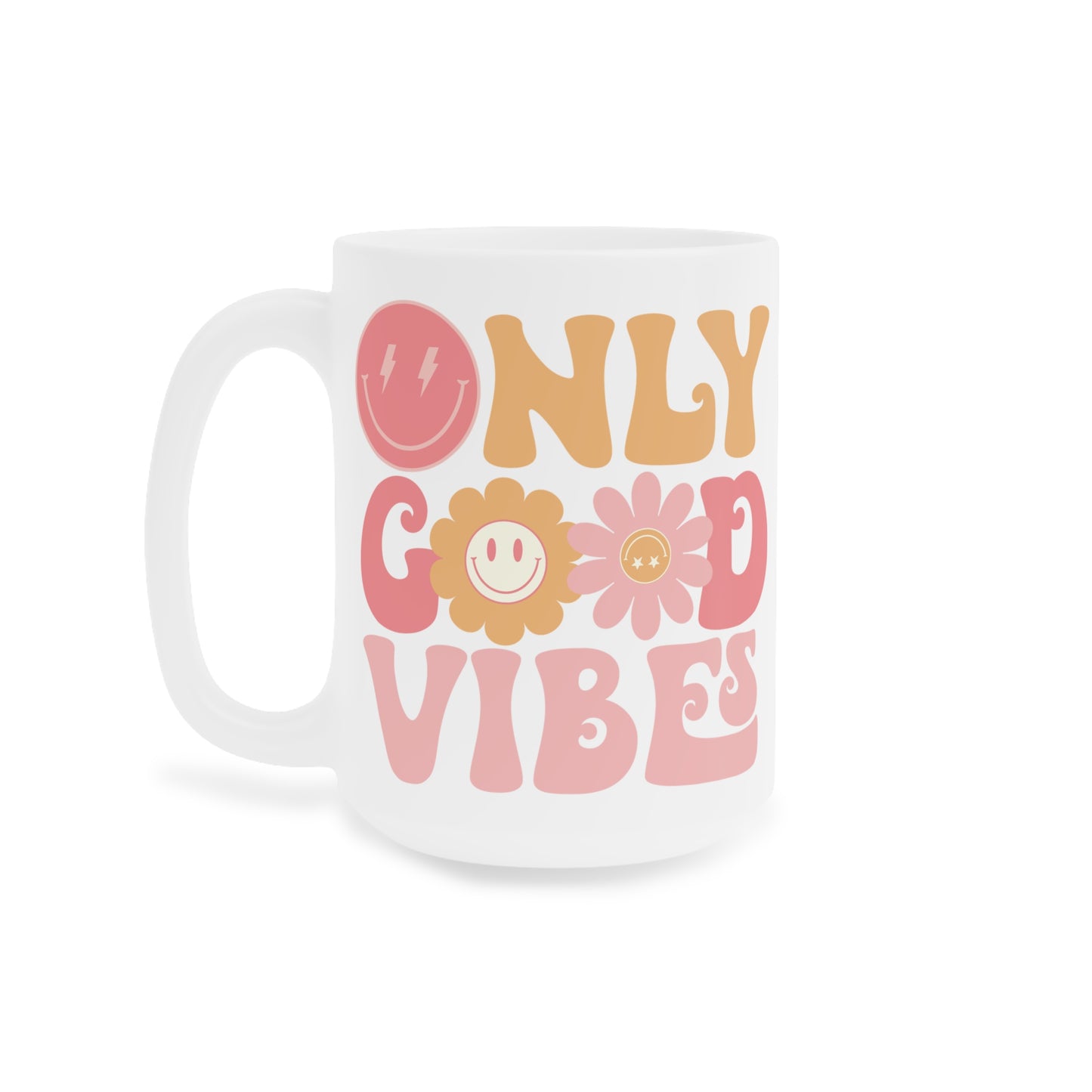 Good Vibes Only Coffee Mug – 70s Psychedelic Retro | 11oz 15oz 20oz