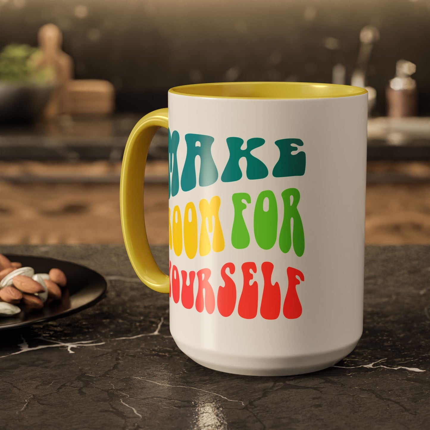 Make Room For Yourself – Retro Affirmation Accent Mug (11oz/15oz)