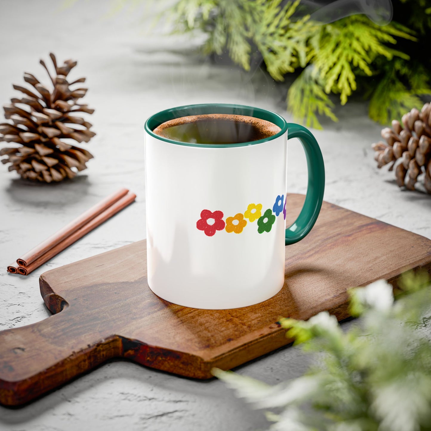 Rainbow Flower Arc Ceramic Mug – 11oz, 15oz, 20oz