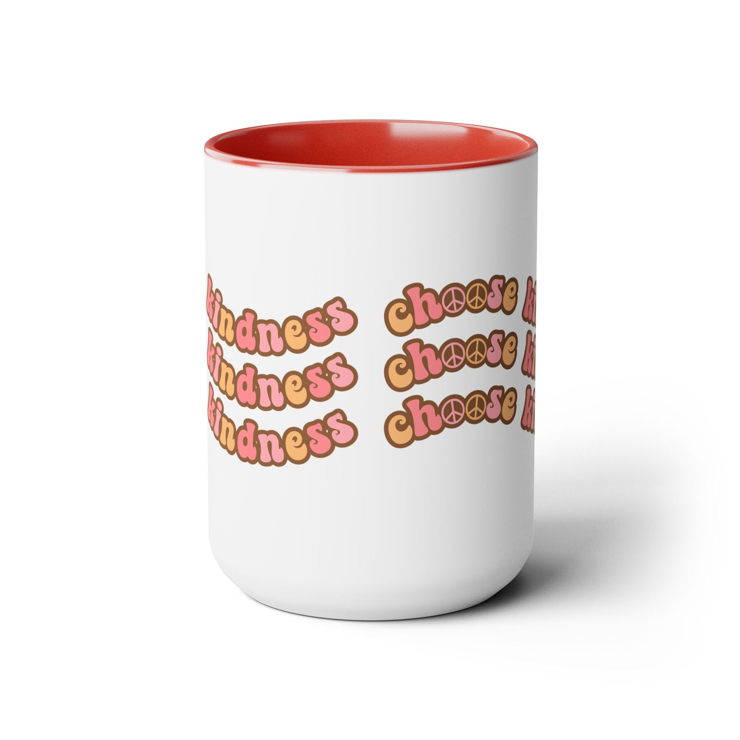 Choose Kindness Coffee Mug - 70s Wavy Retro | 15oz Accent