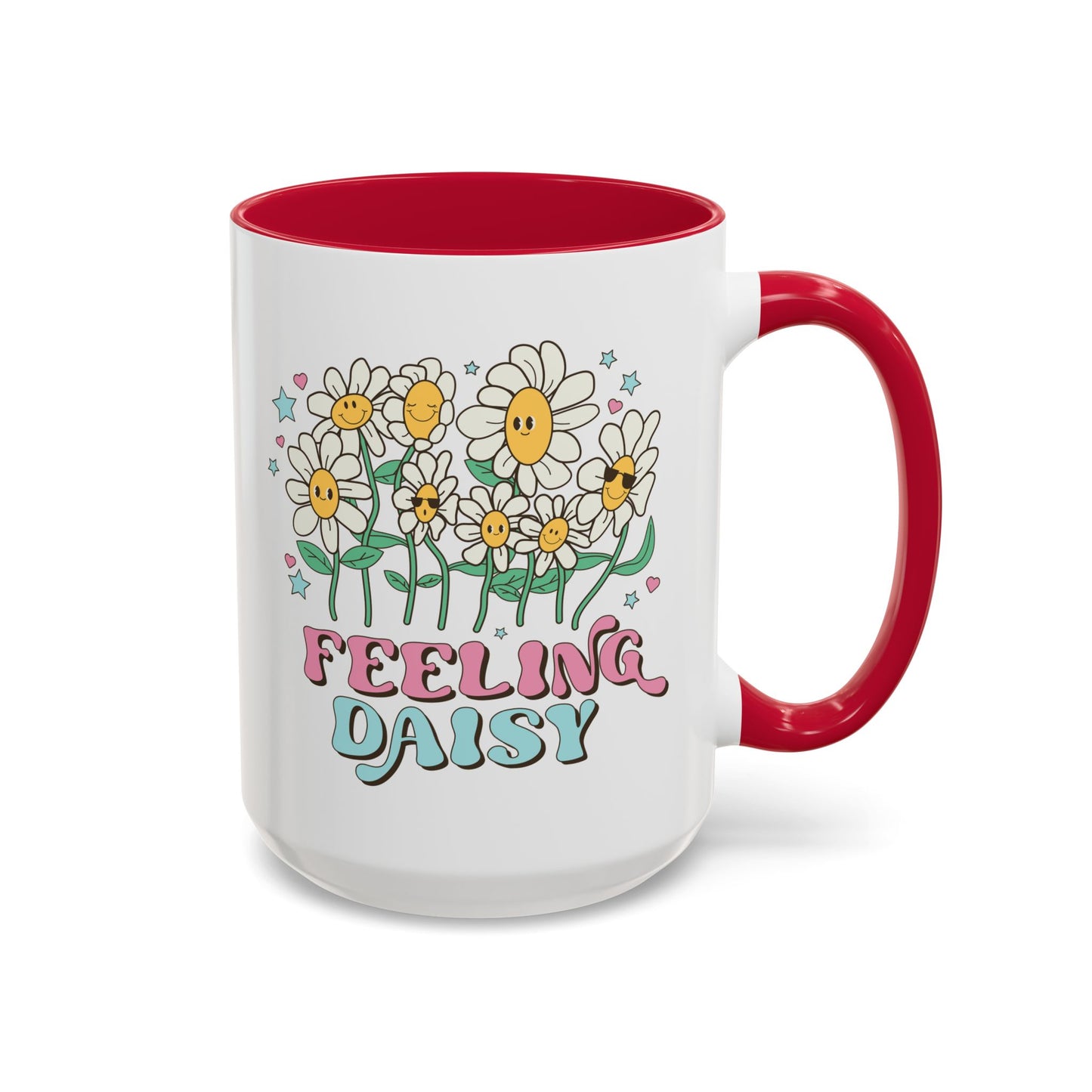 Feeling Daisy – Groovy Floral Accent Mug (11oz/15oz)
