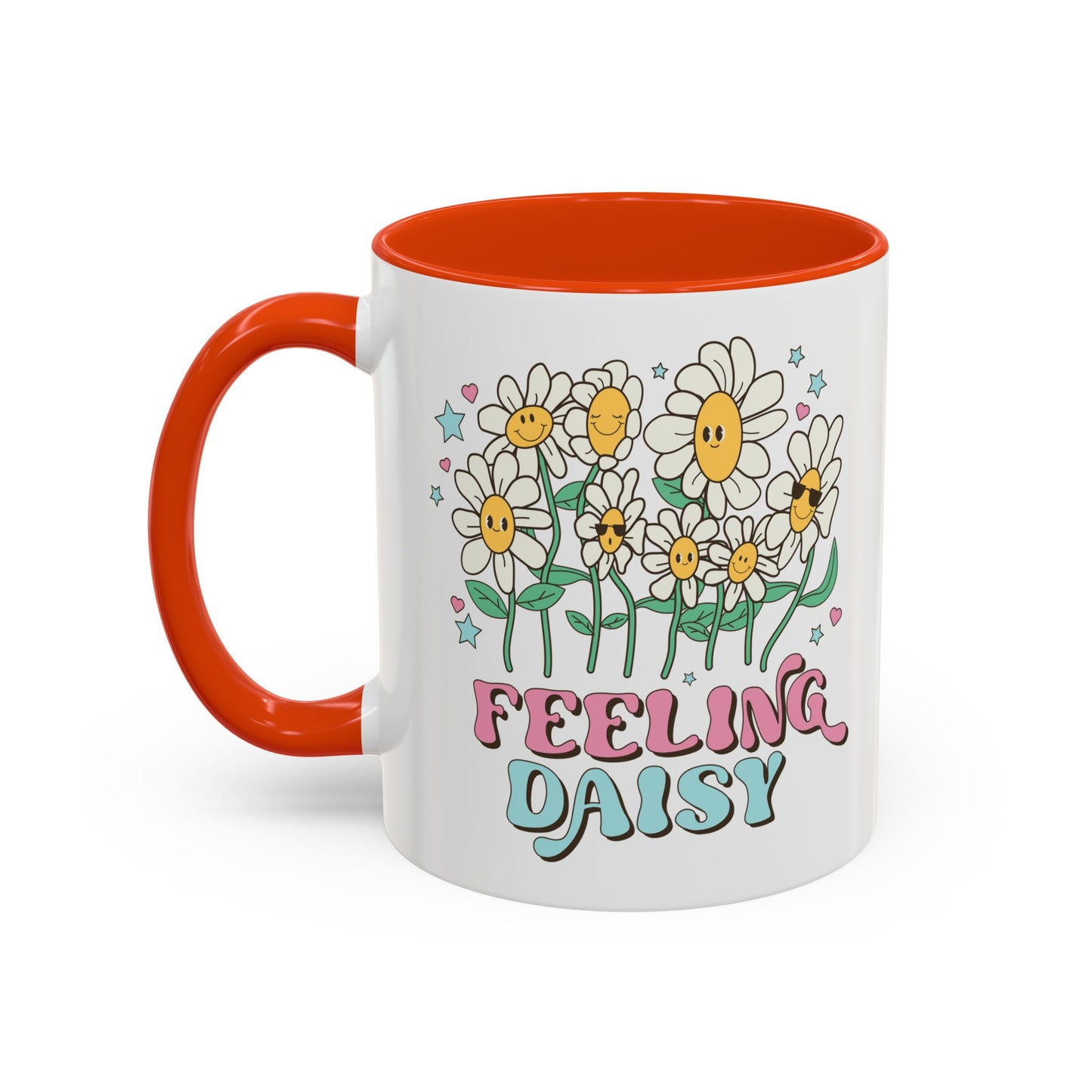 Feeling Daisy – Groovy Floral Accent Mug (11oz/15oz)