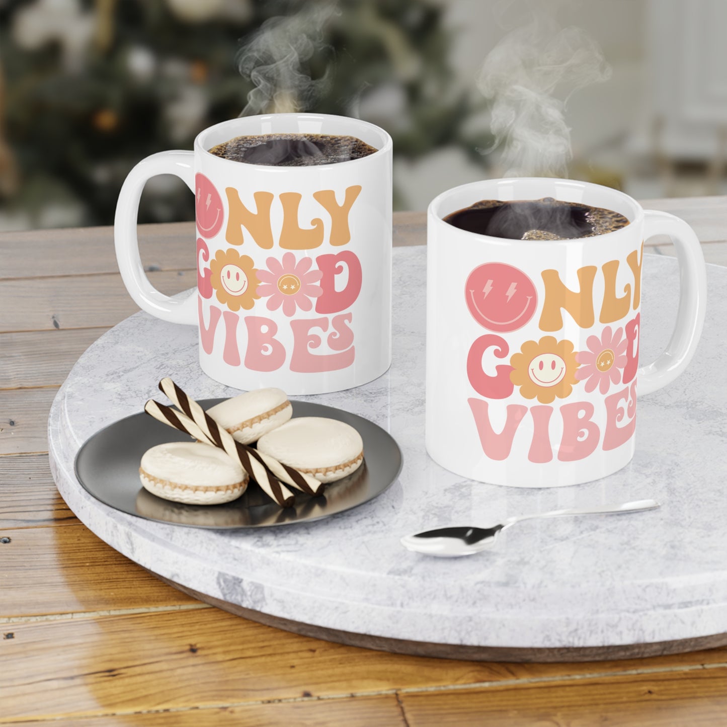 Good Vibes Only Coffee Mug – 70s Psychedelic Retro | 11oz 15oz 20oz