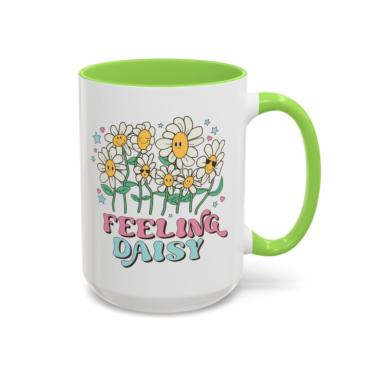 Feeling Daisy – Groovy Floral Accent Mug (11oz/15oz)