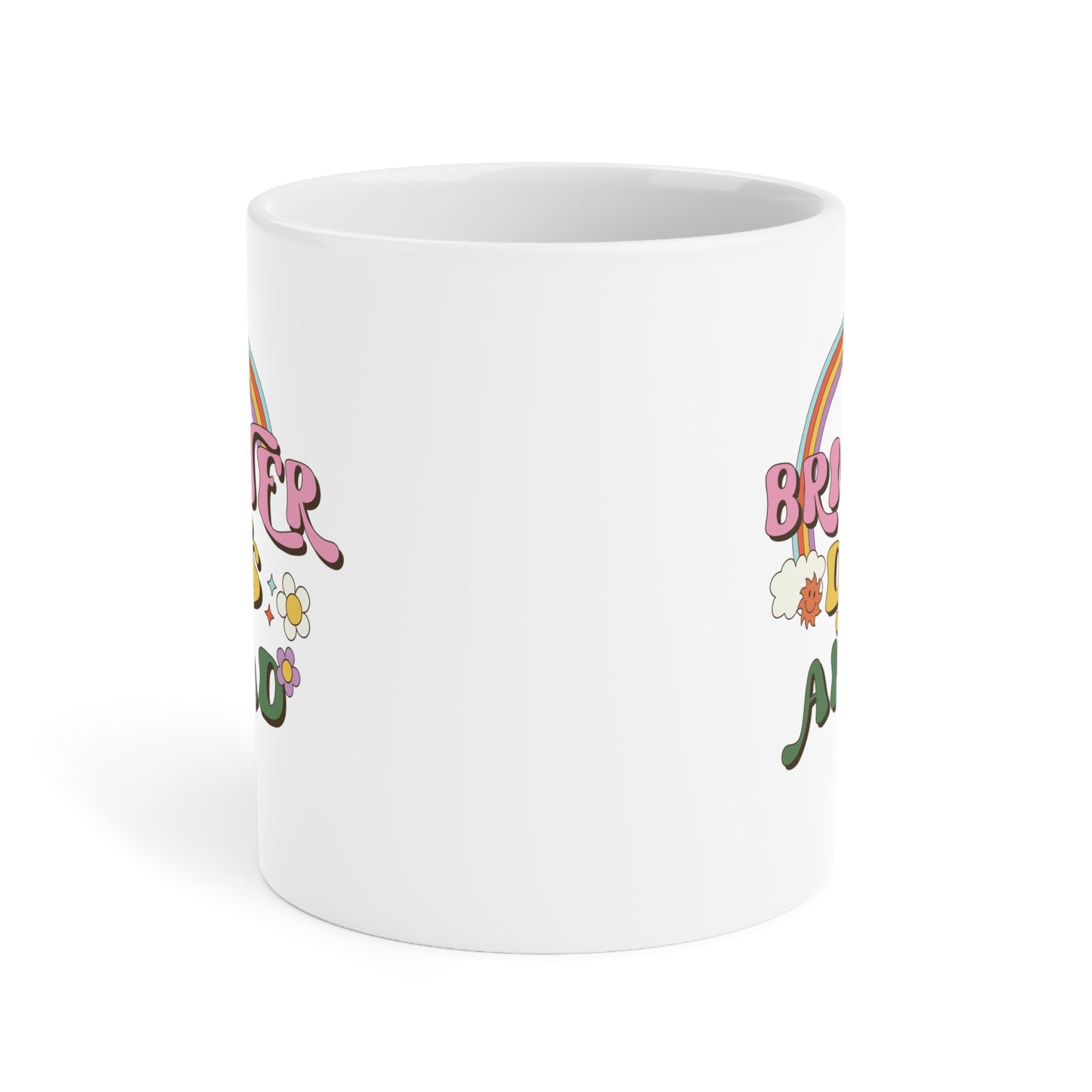 Brighter Days Ahead Coffee Mug – Retro Rainbow Positivity | 20oz