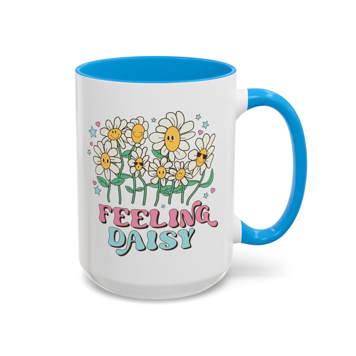 Feeling Daisy – Groovy Floral Accent Mug (11oz/15oz)