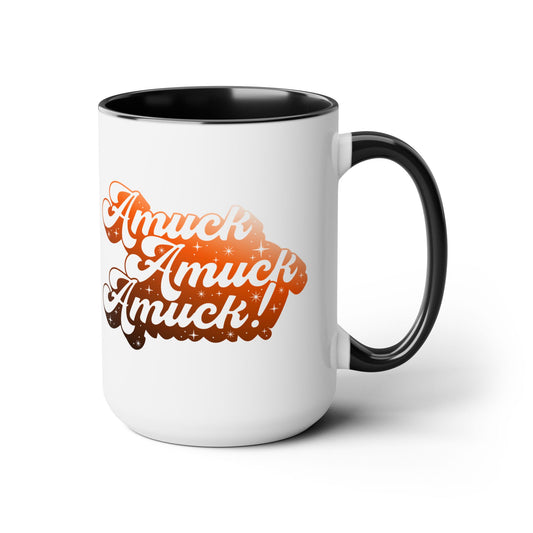 Amuck Amuck Amuck! Coffee Mug – Black Accent | Halloween Groovy Vibes