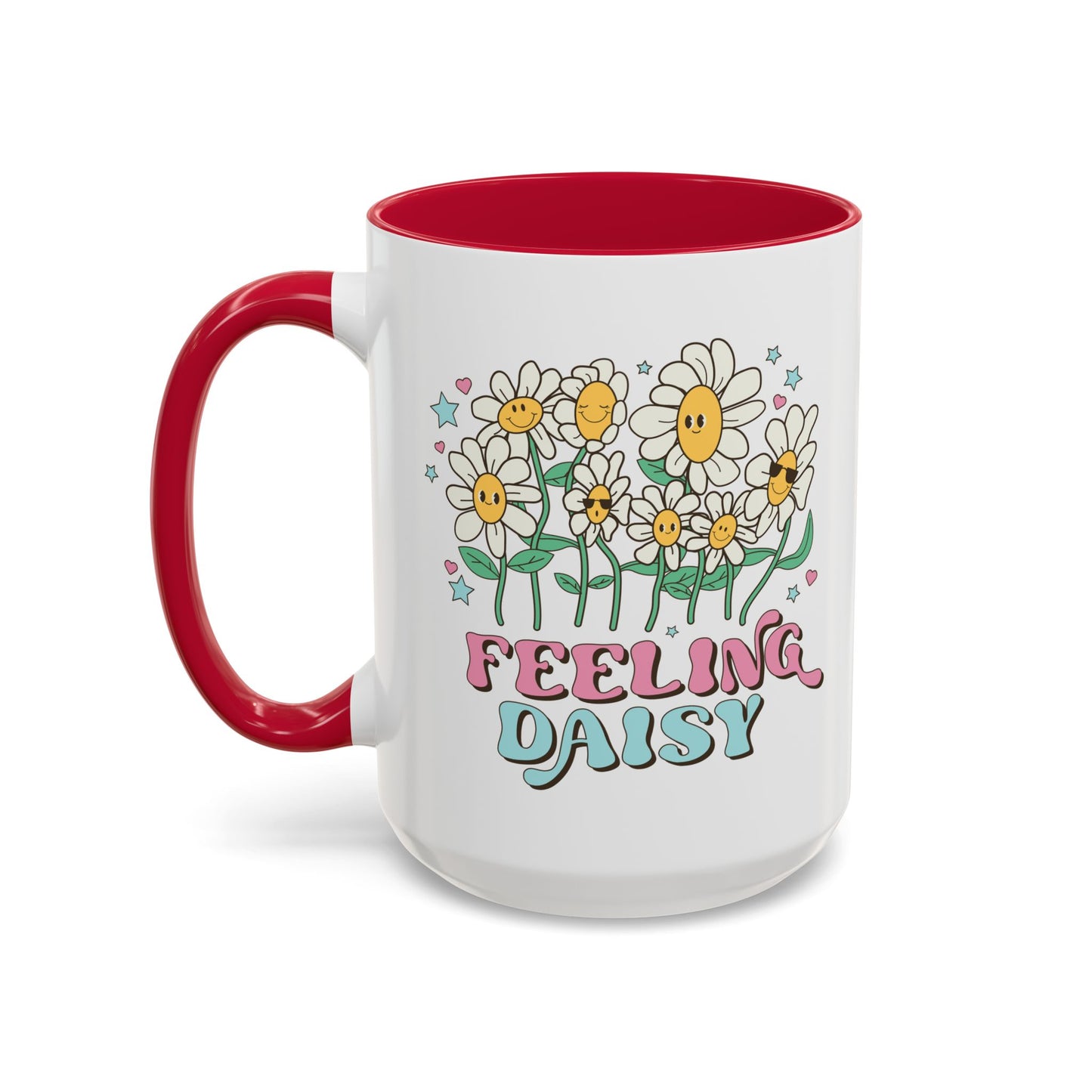Feeling Daisy – Groovy Floral Accent Mug (11oz/15oz)