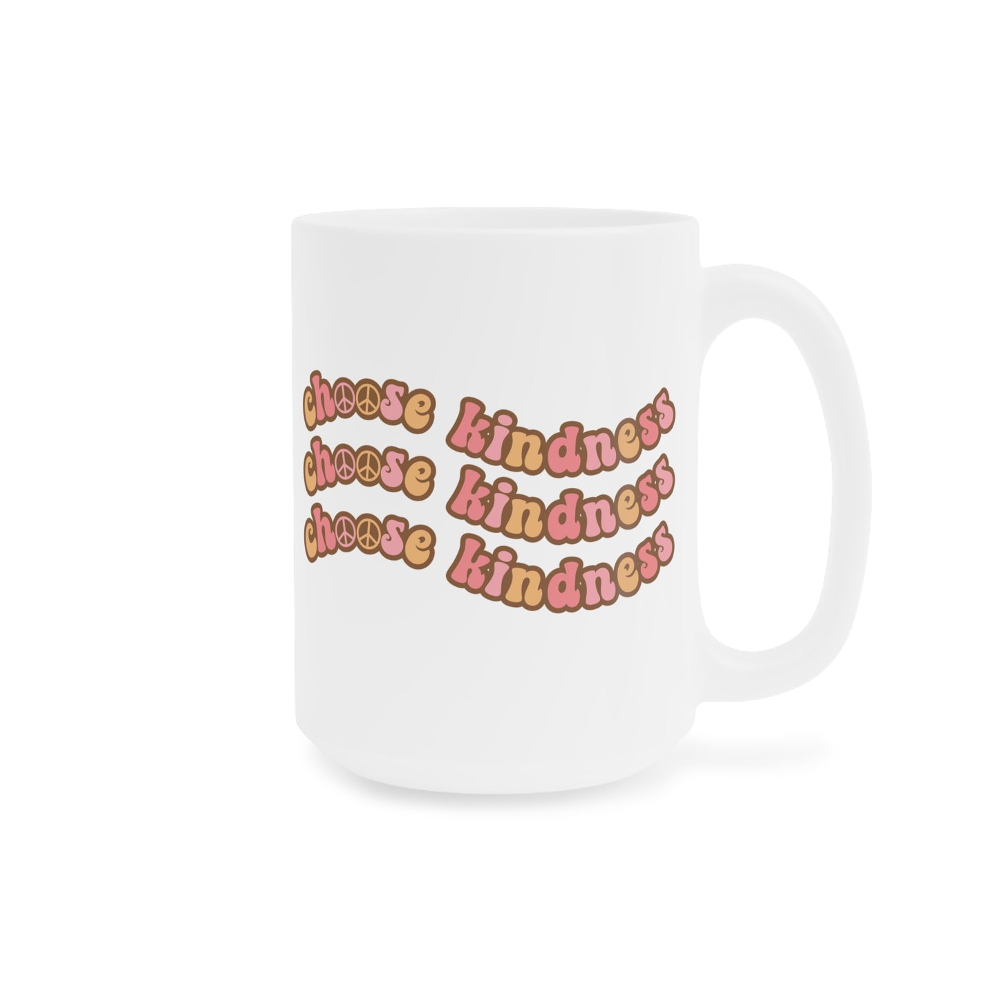 Choose Kindness Coffee Mug – 70s Wavy Retro Pastel | 11oz 15oz 20oz
