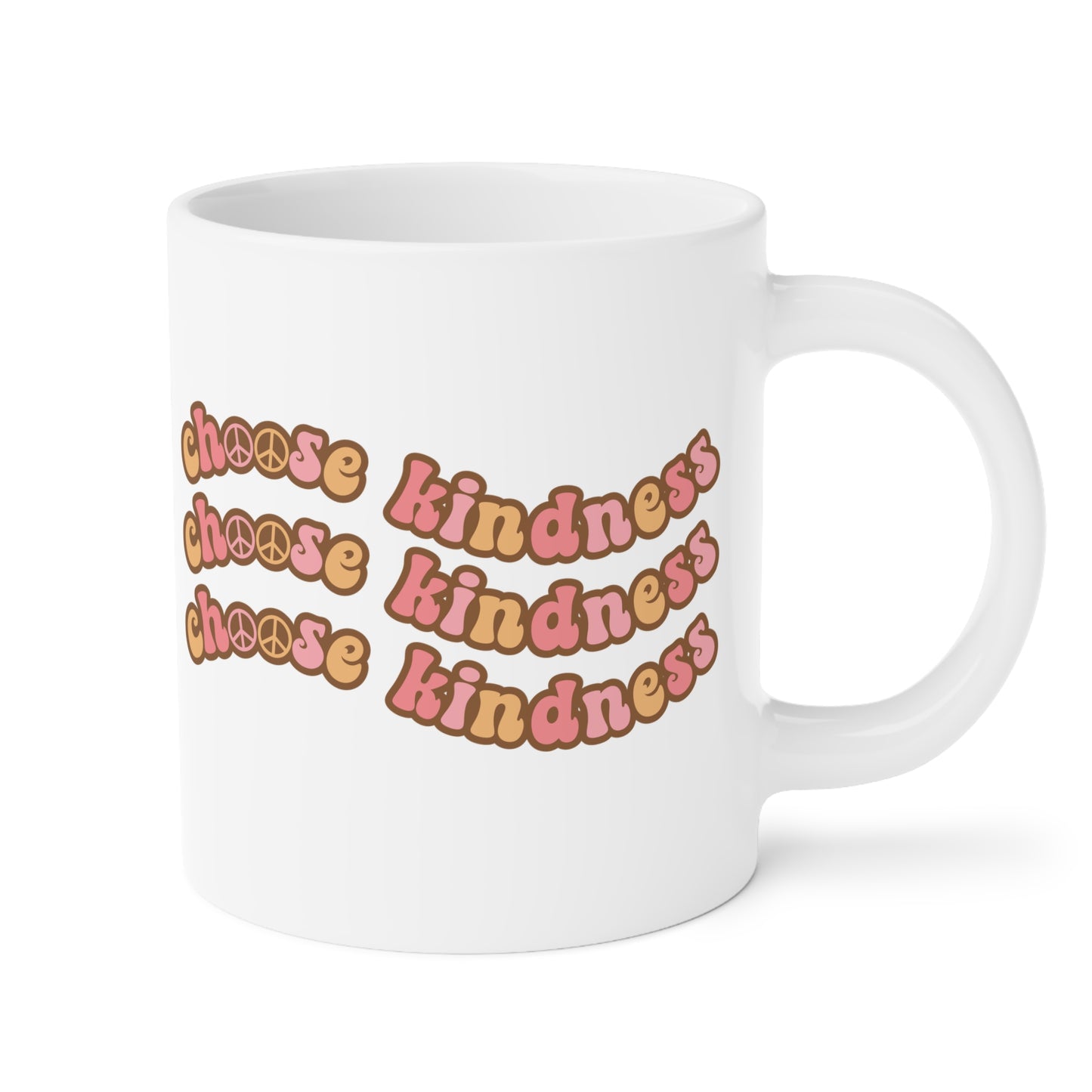 Choose Kindness Coffee Mug – 70s Wavy Retro Pastel | 11oz 15oz 20oz