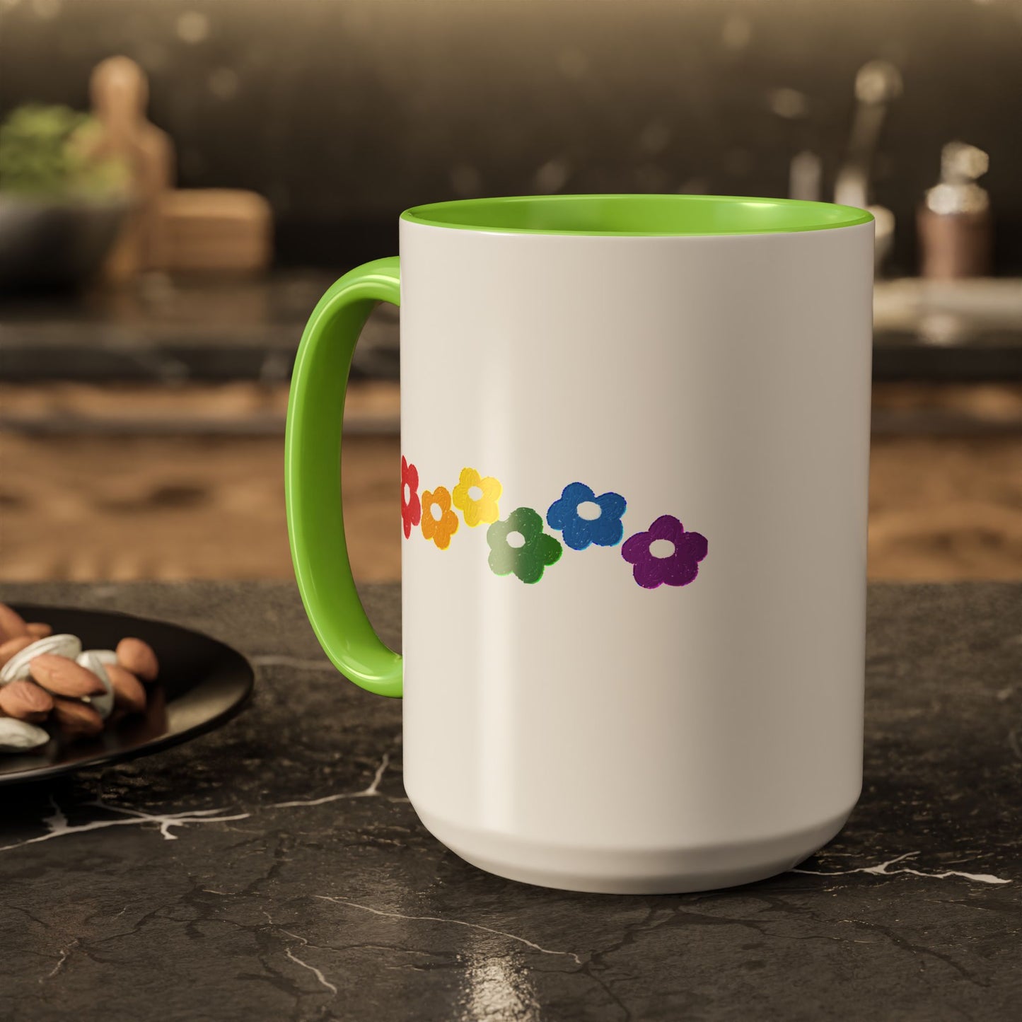 Rainbow Flower Arc Ceramic Mug – 11oz, 15oz, 20oz