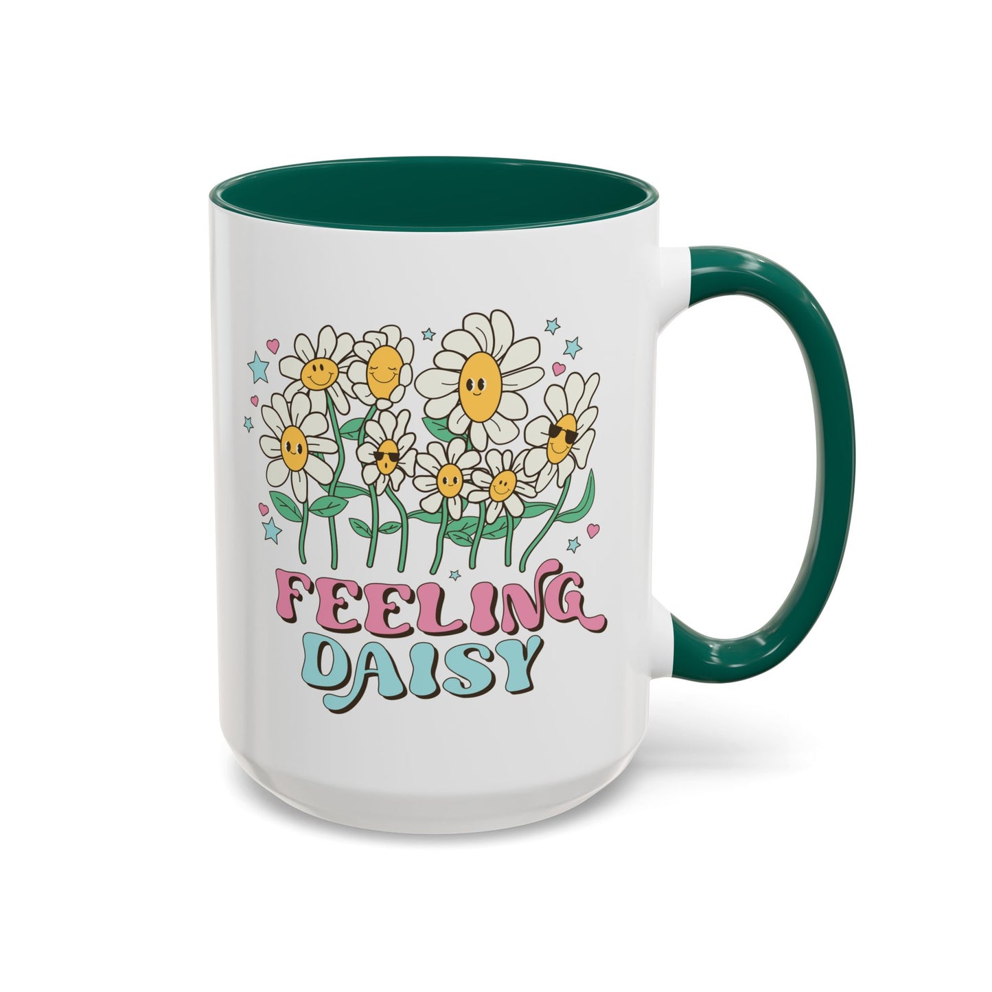 Feeling Daisy – Groovy Floral Accent Mug (11oz/15oz)