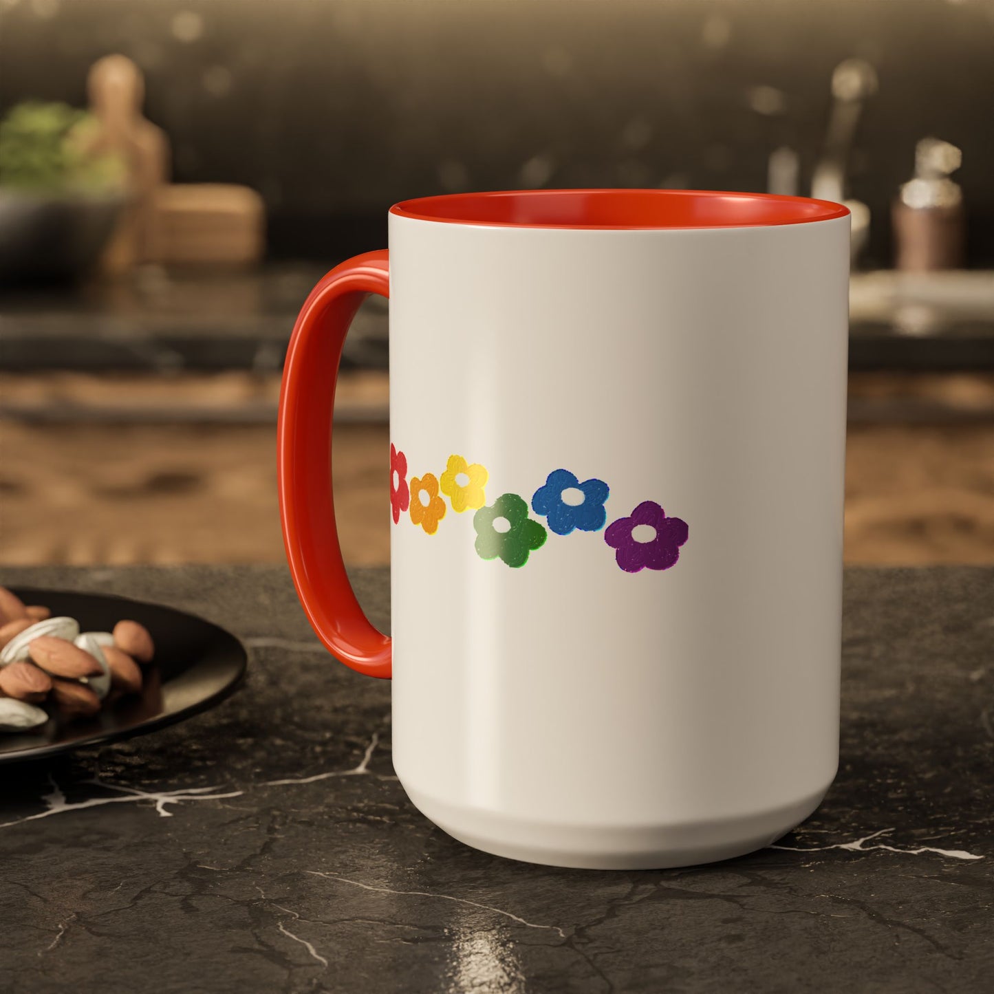 Rainbow Flower Arc Ceramic Mug – 11oz, 15oz, 20oz
