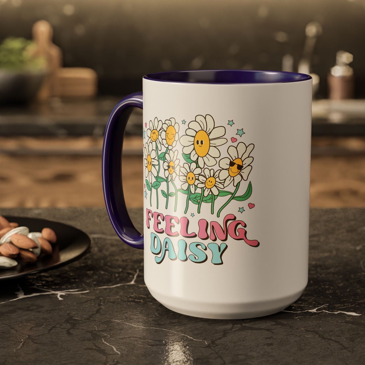 Feeling Daisy – Groovy Floral Accent Mug (11oz/15oz)