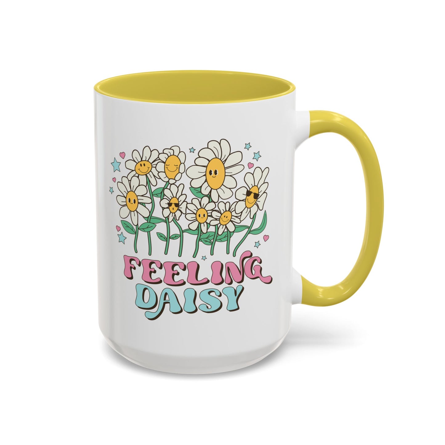 Feeling Daisy – Groovy Floral Accent Mug (11oz/15oz)