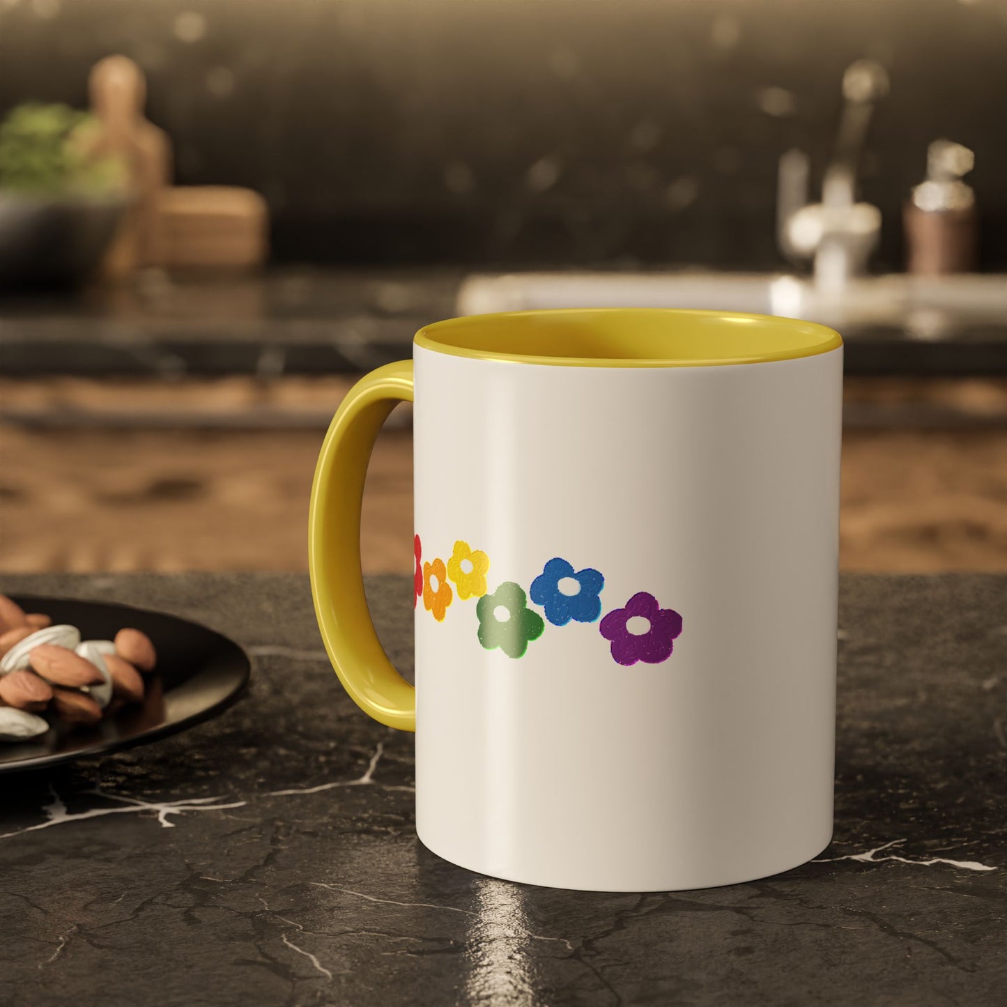 Rainbow Flower Arc Ceramic Mug – 11oz, 15oz, 20oz