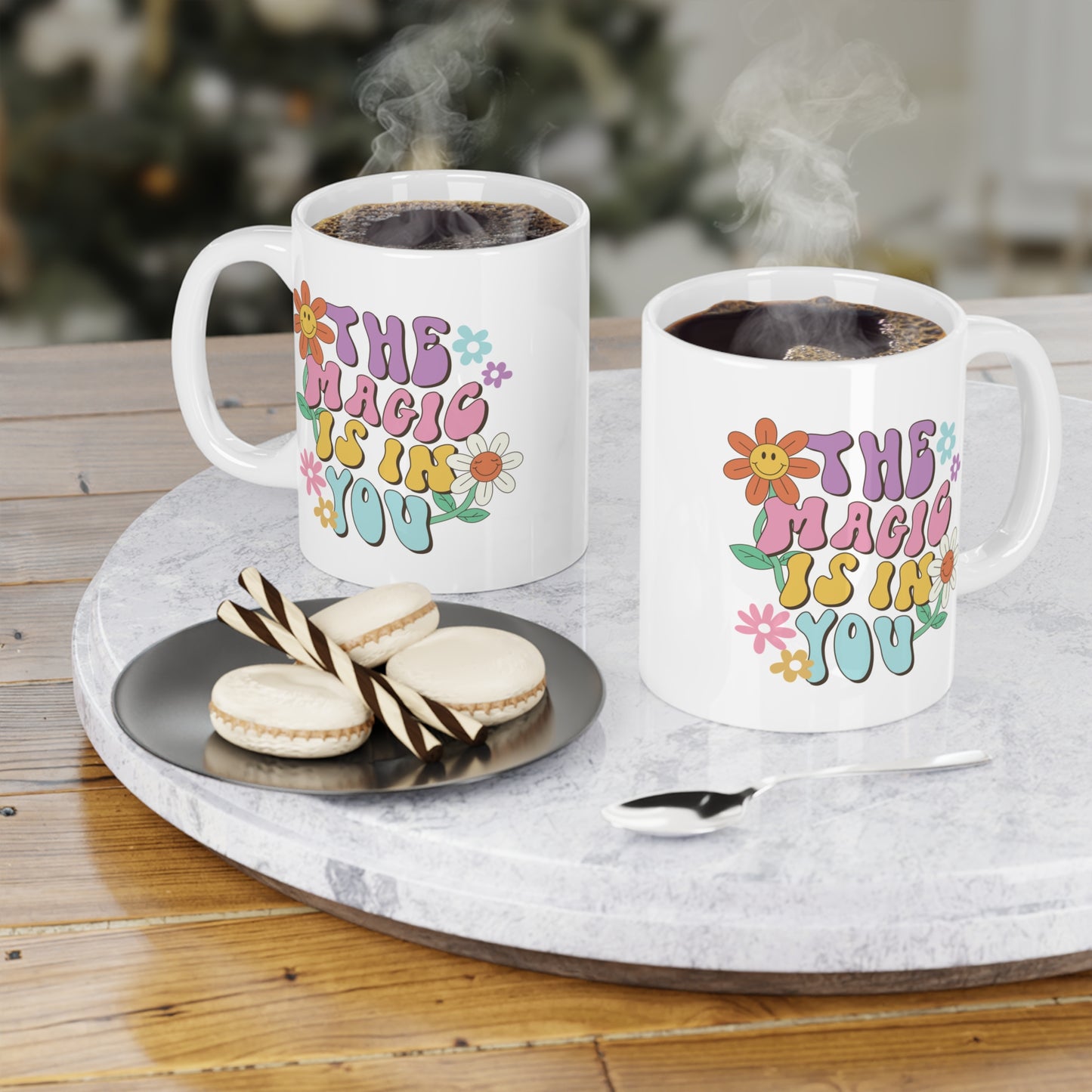 The Magic Is In You Coffee Mug – 70s Daisy Lettering | 11oz 15oz 20oz