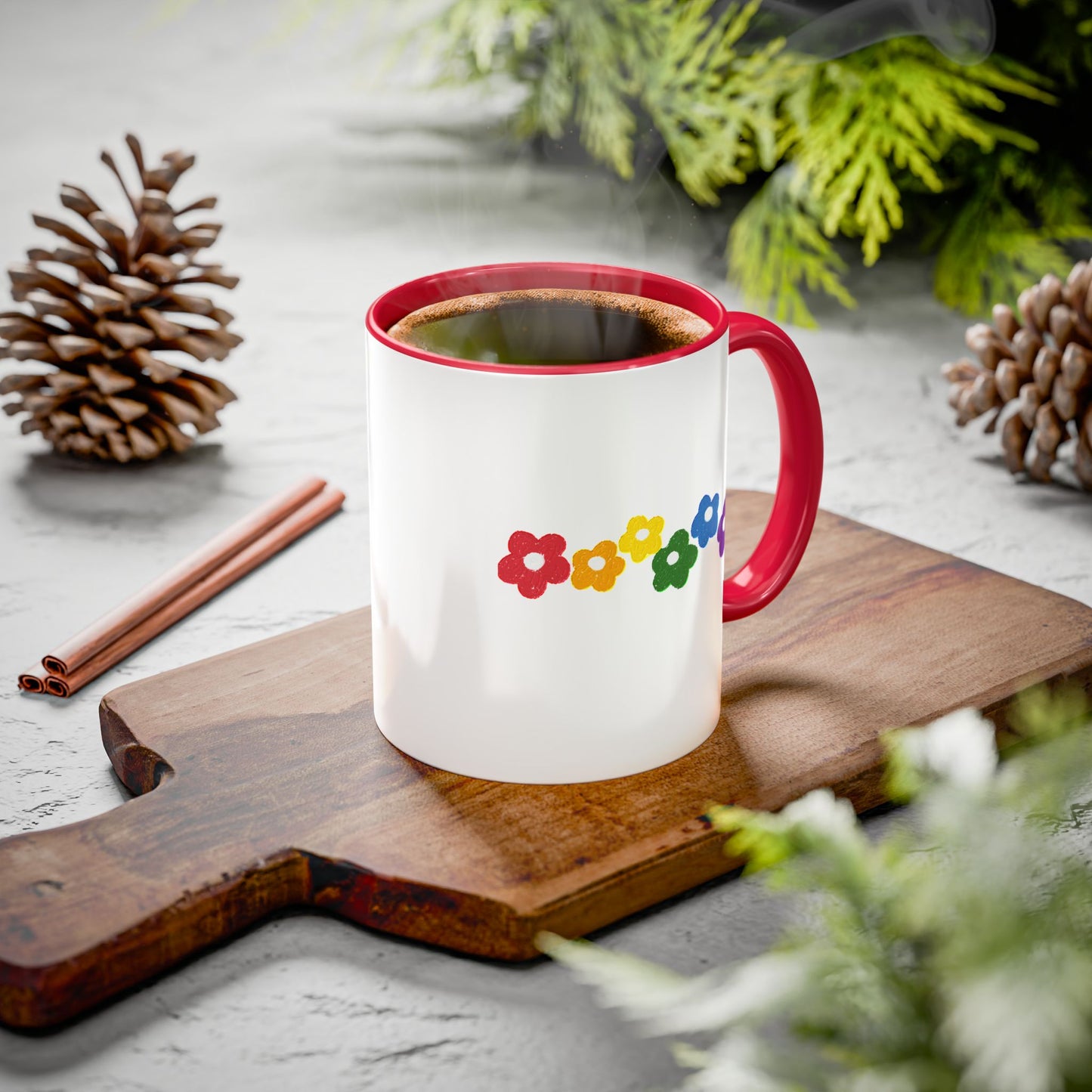 Rainbow Flower Arc Ceramic Mug – 11oz, 15oz, 20oz
