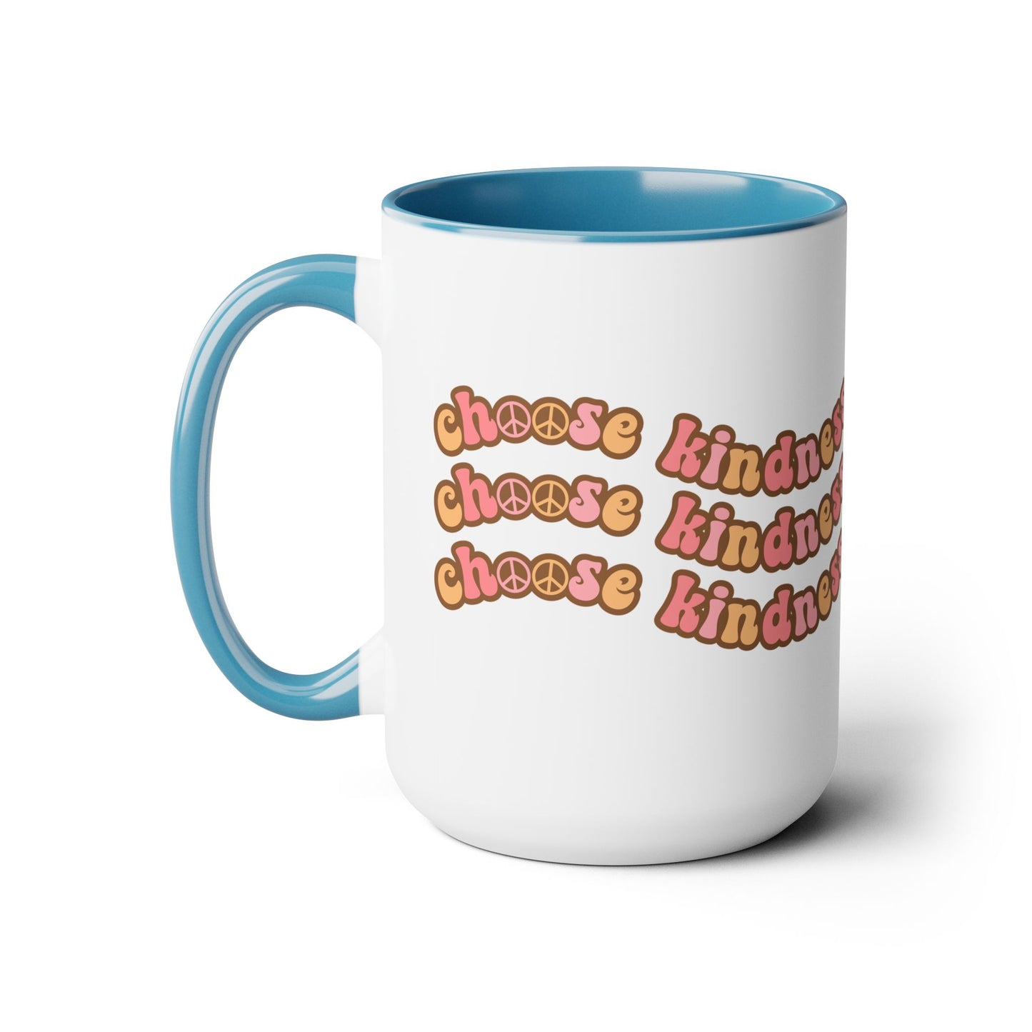 Choose Kindness Coffee Mug - 70s Wavy Retro | 15oz Accent