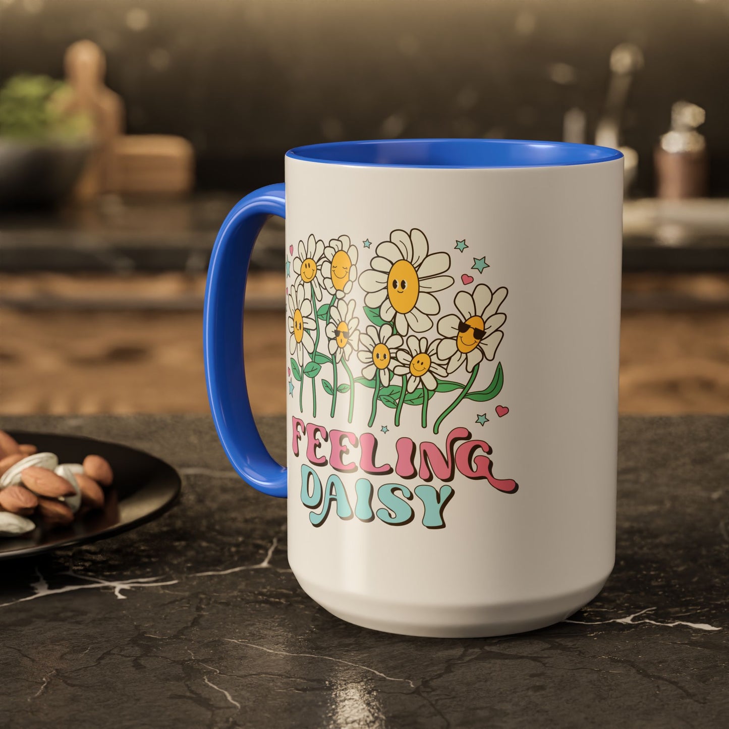 Feeling Daisy – Groovy Floral Accent Mug (11oz/15oz)