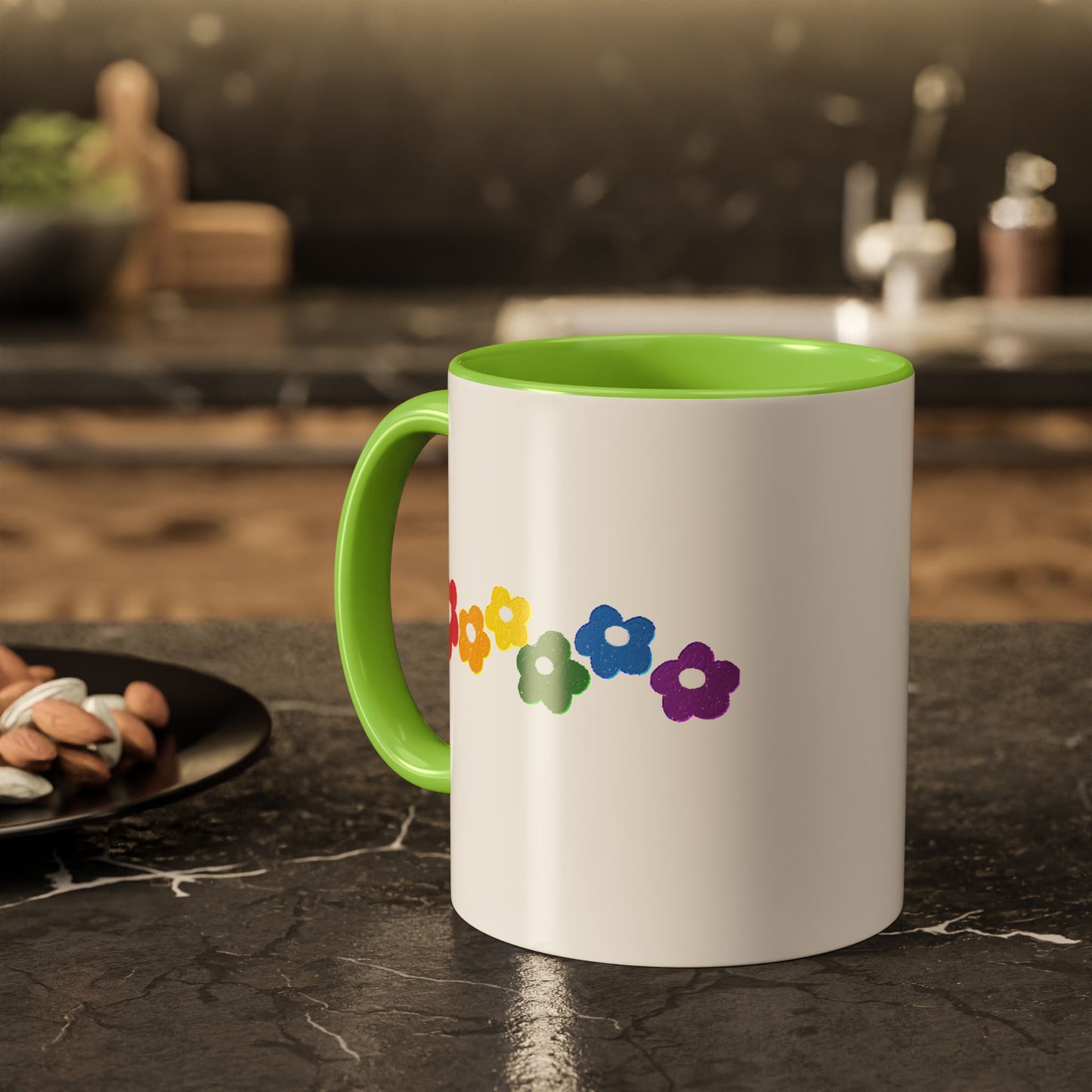 Rainbow Flower Arc Ceramic Mug – 11oz, 15oz, 20oz