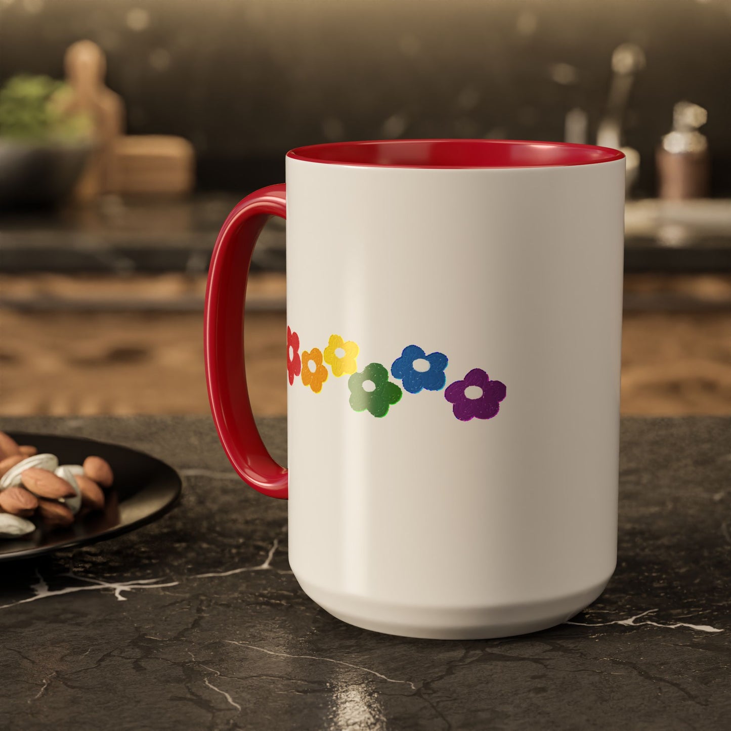 Rainbow Flower Arc Ceramic Mug – 11oz, 15oz, 20oz