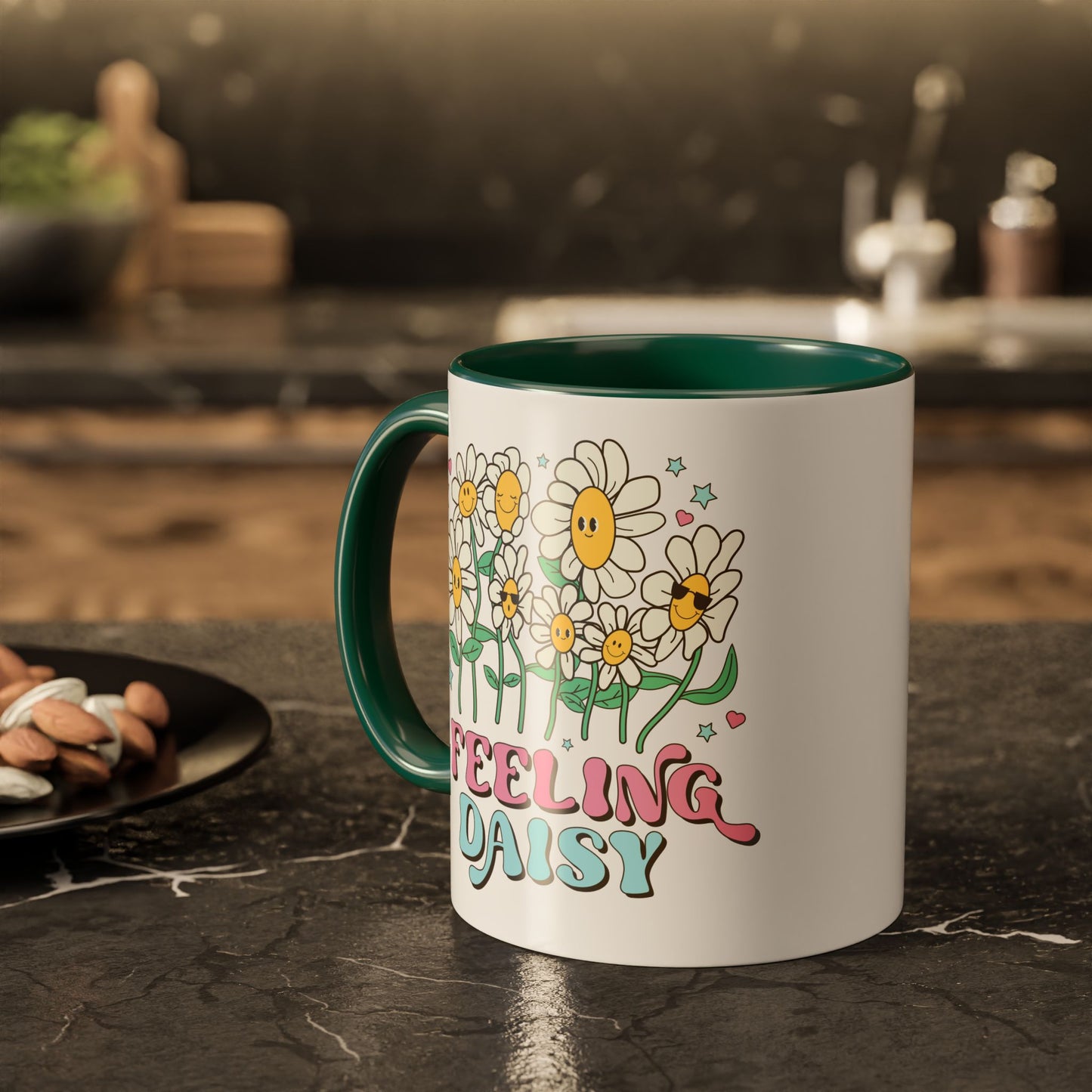 Feeling Daisy – Groovy Floral Accent Mug (11oz/15oz)