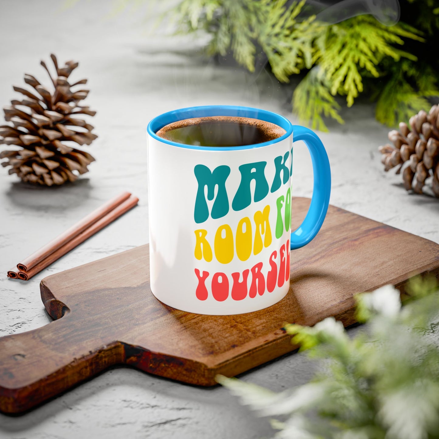 Make Room For Yourself – Retro Affirmation Accent Mug (11oz/15oz)