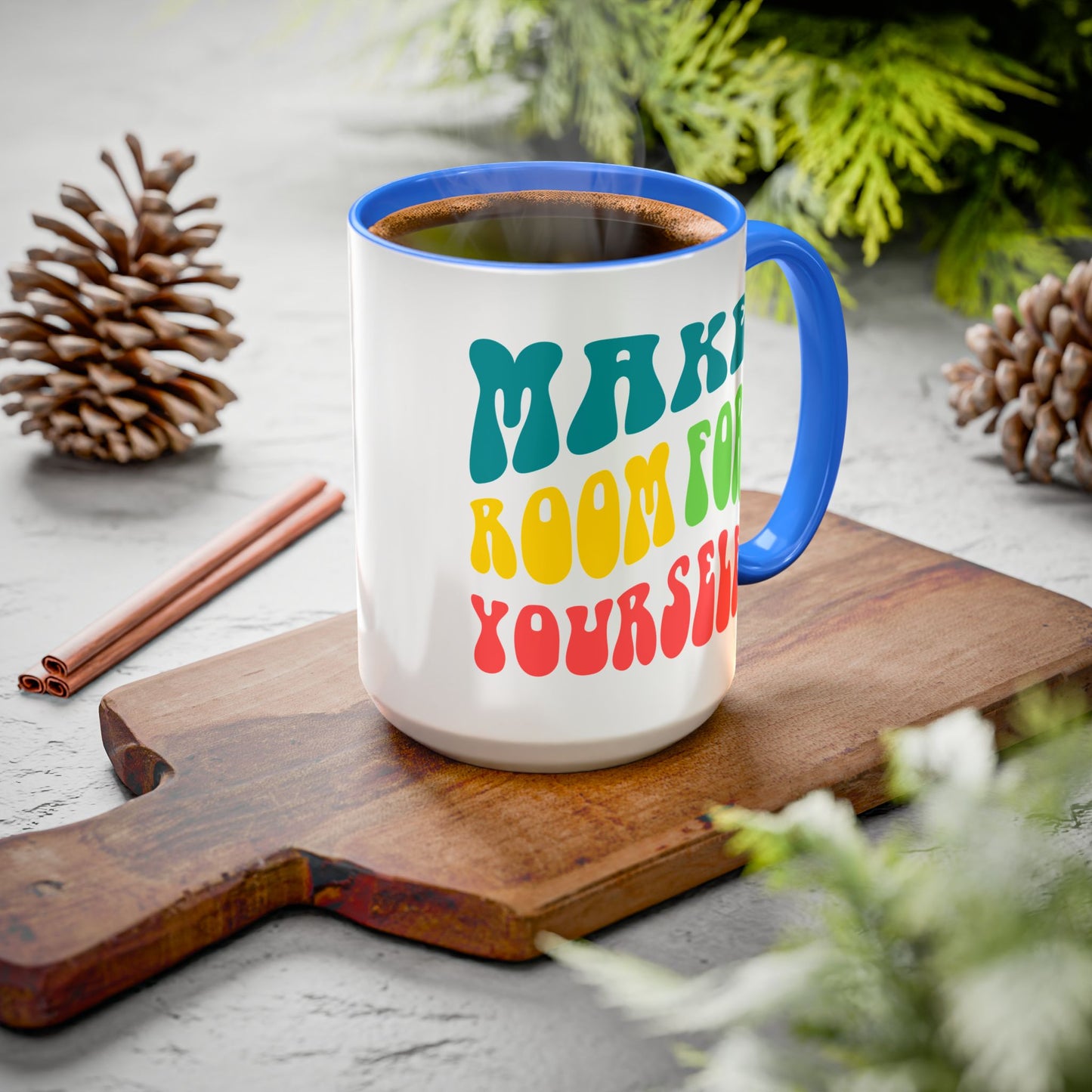 Make Room For Yourself – Retro Affirmation Accent Mug (11oz/15oz)