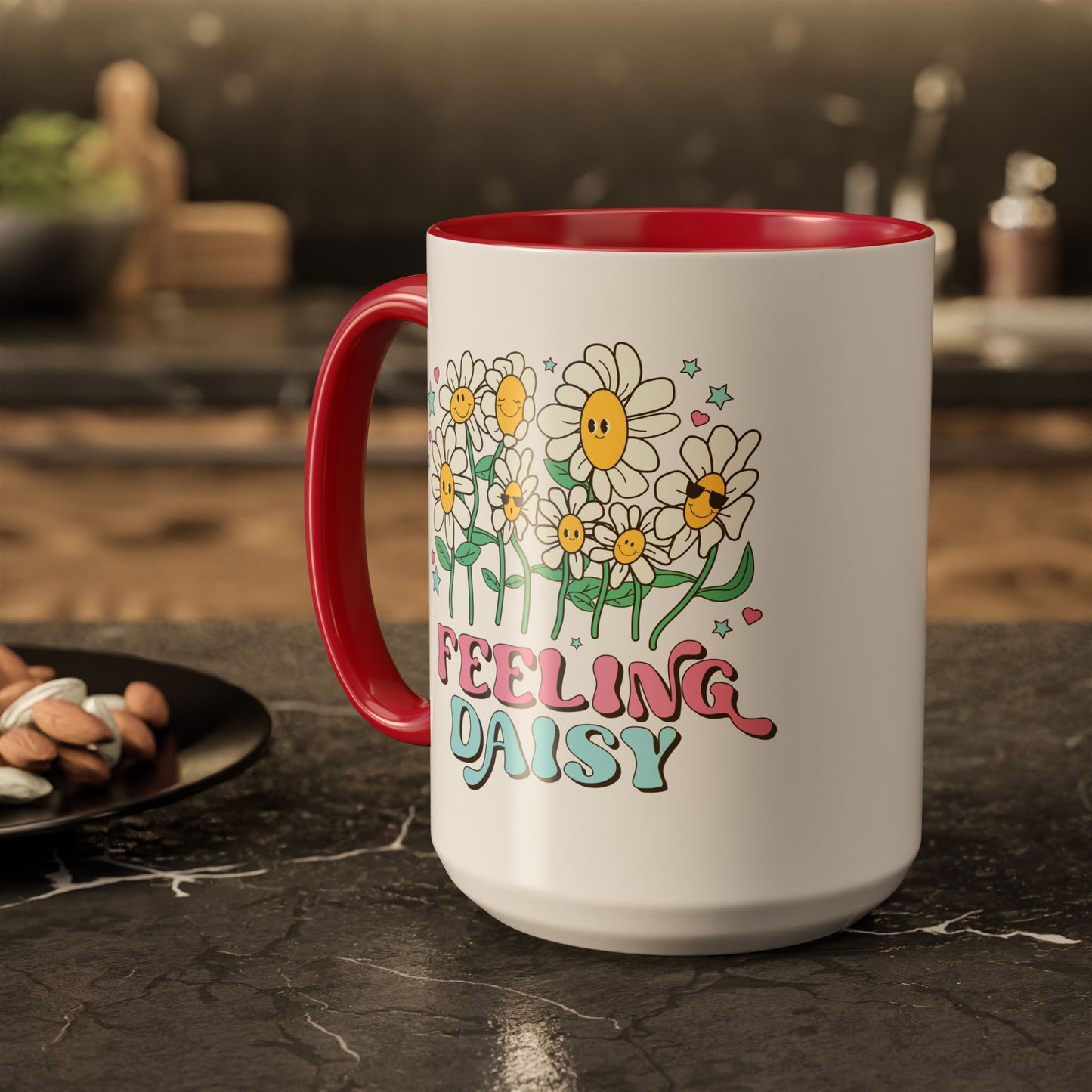 Feeling Daisy – Groovy Floral Accent Mug (11oz/15oz)