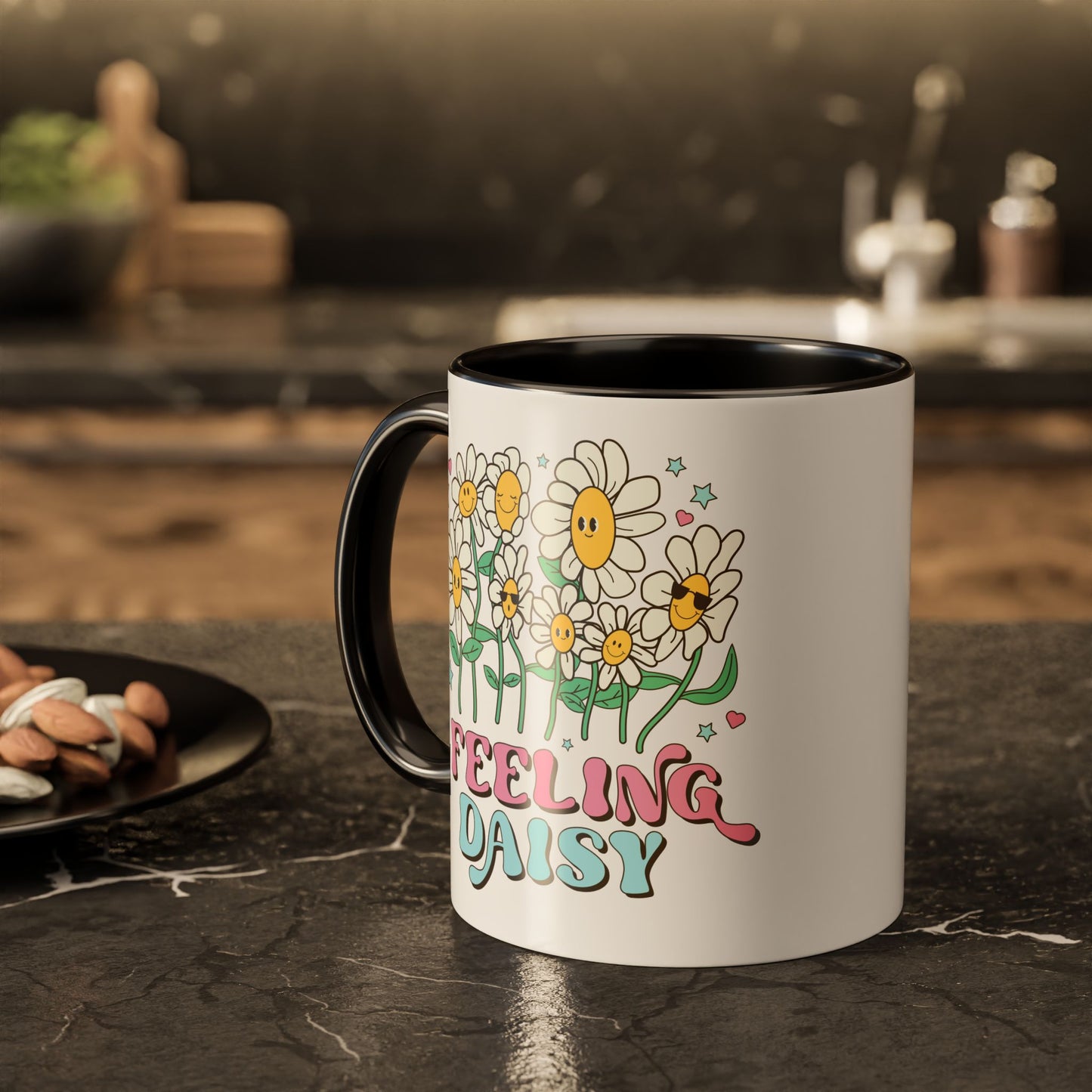 Feeling Daisy – Groovy Floral Accent Mug (11oz/15oz)
