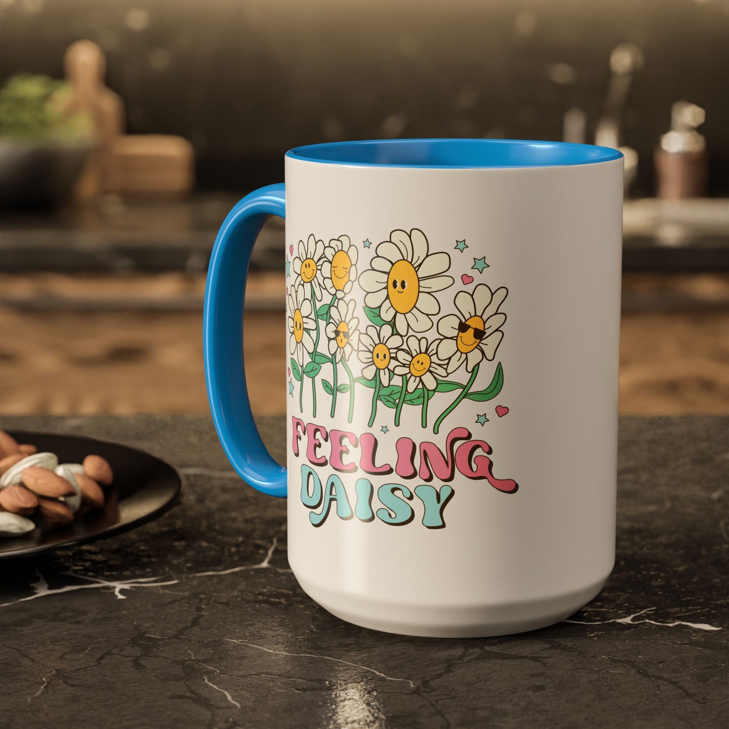 Feeling Daisy – Groovy Floral Accent Mug (11oz/15oz)