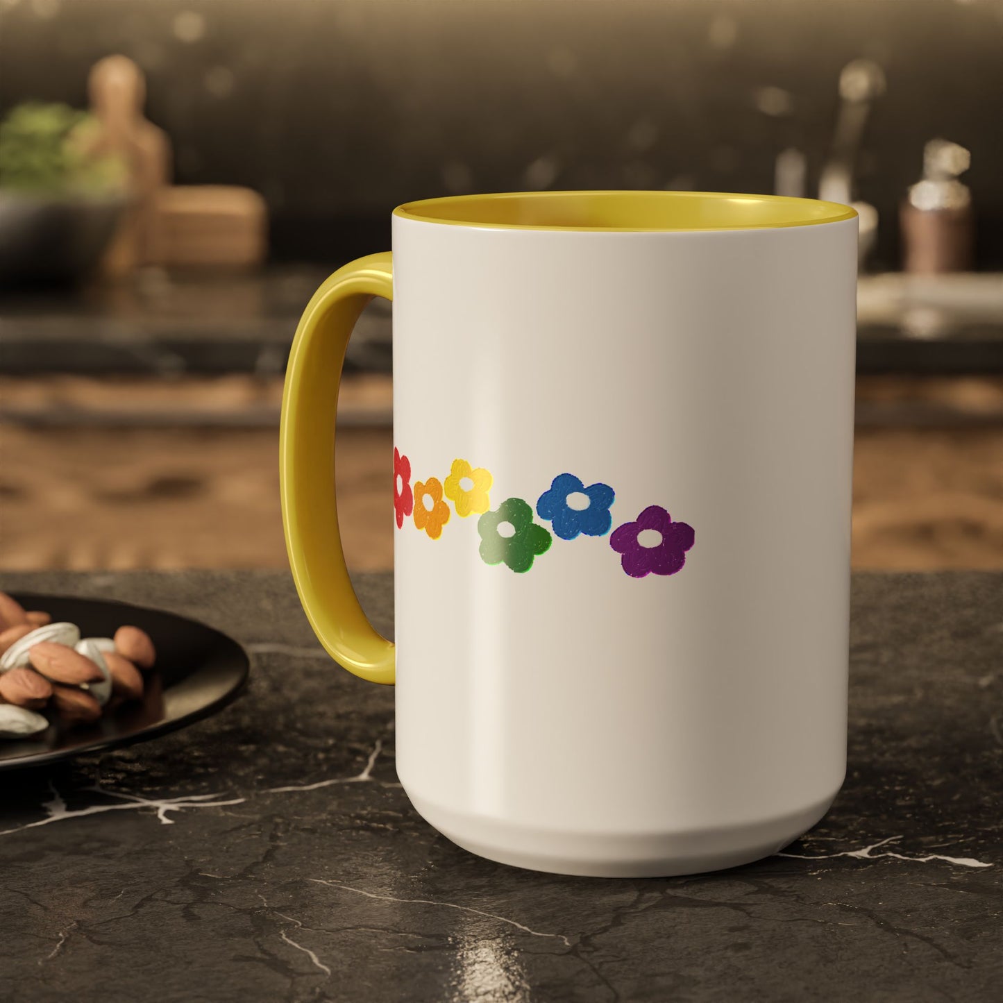 Rainbow Flower Arc Ceramic Mug – 11oz, 15oz, 20oz