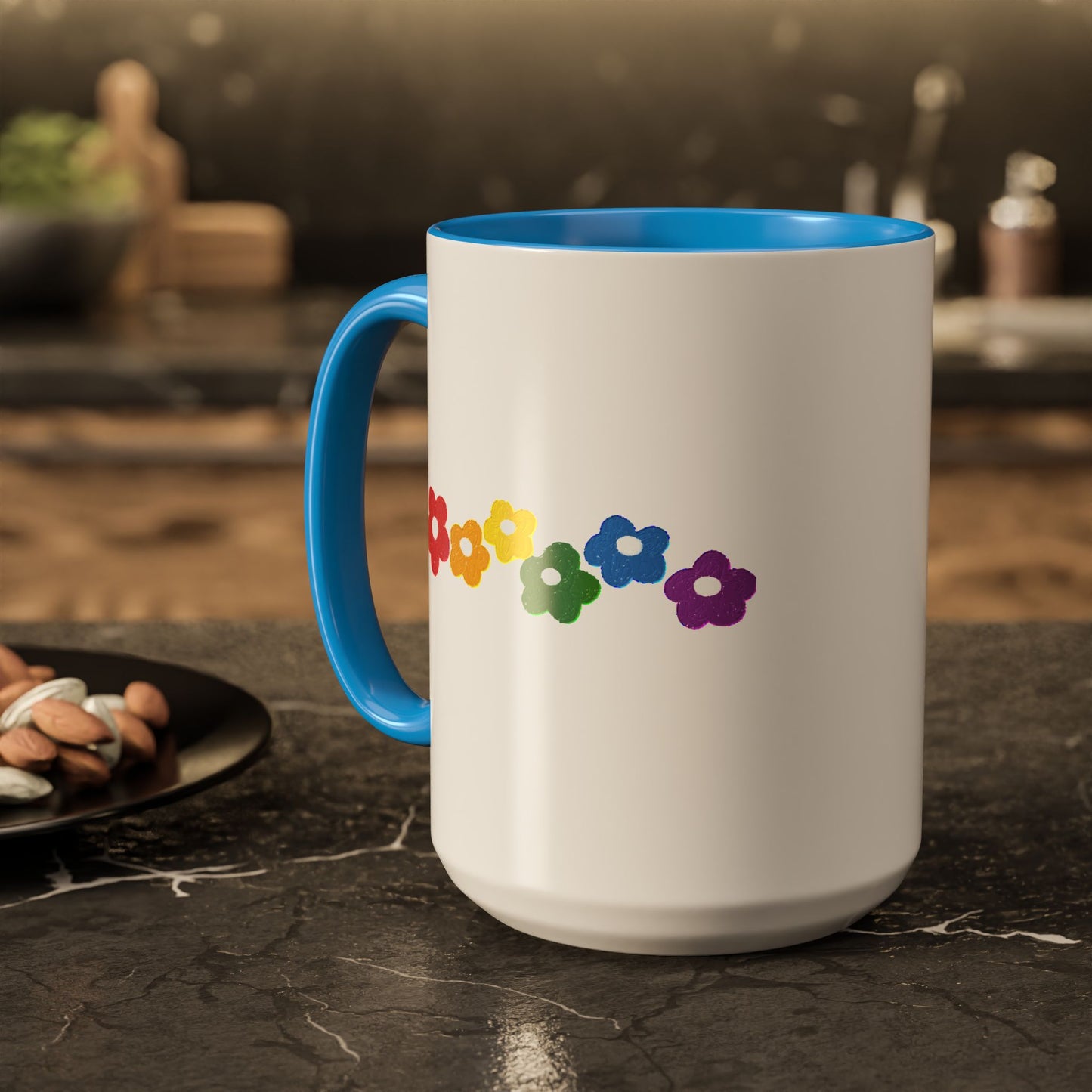 Rainbow Flower Arc Ceramic Mug – 11oz, 15oz, 20oz